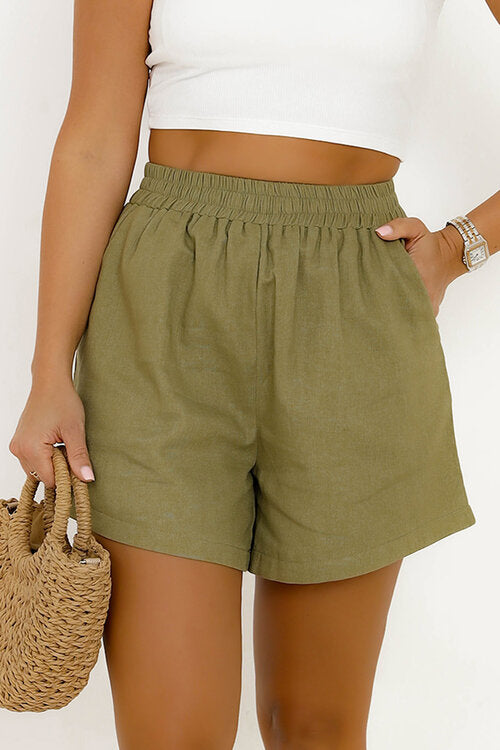 Short en Lin + Poches Femme
