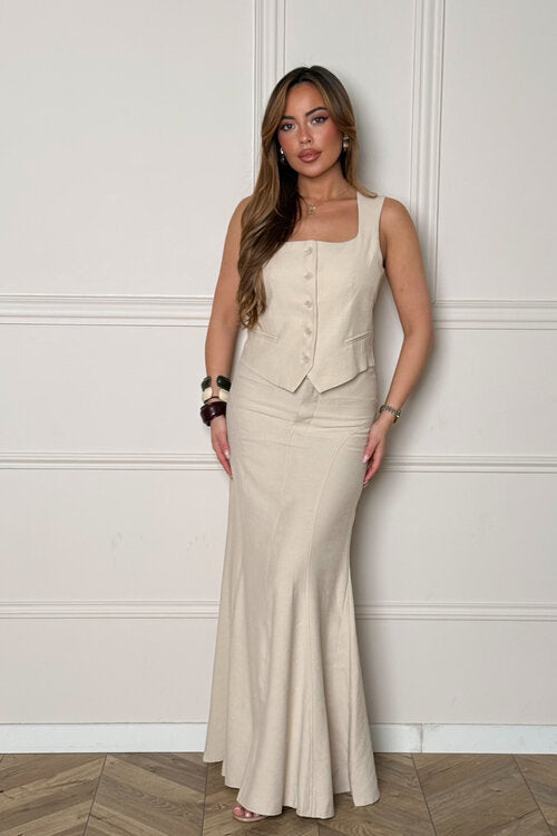 Ensemble Gilet Boutonné + Jupe Sirène