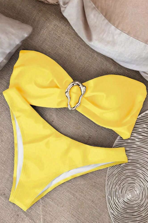 Maillot de bain bandeau avec bijou femme - Détail ornement bijou - BLOOSHOP
