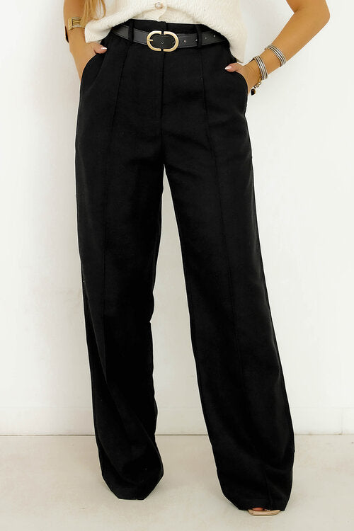 Pantalon à Pinces Feutré Femme