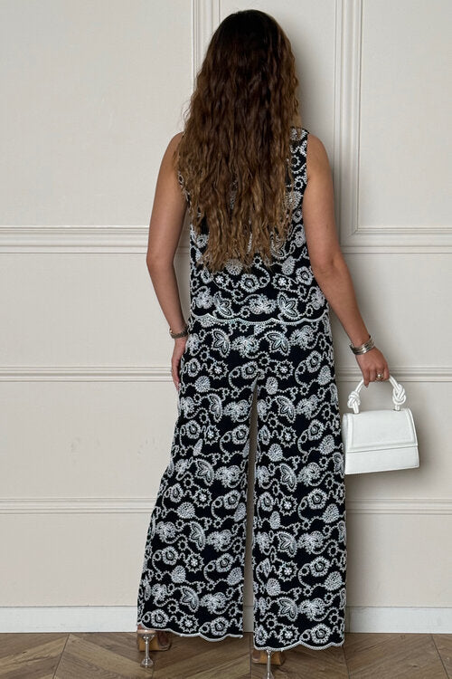 Pantalon Coupe Ample Broderie