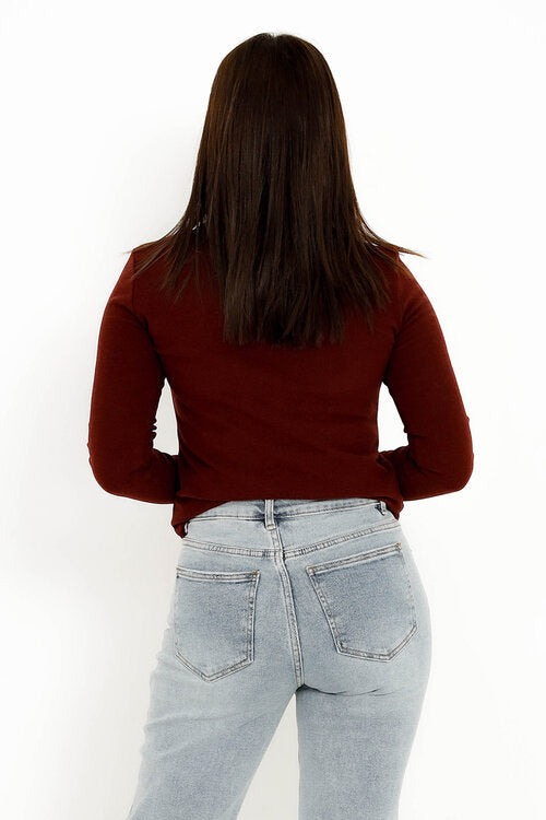 Pull Basic Col Mao Femme