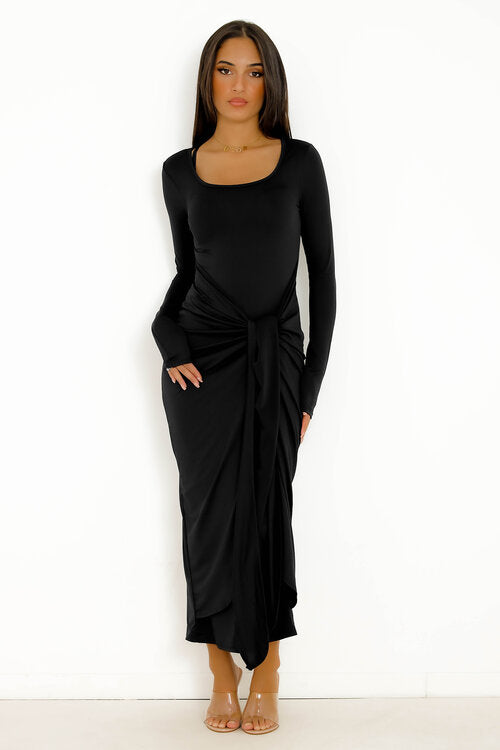 Robe Moulante Drapée Nouée
