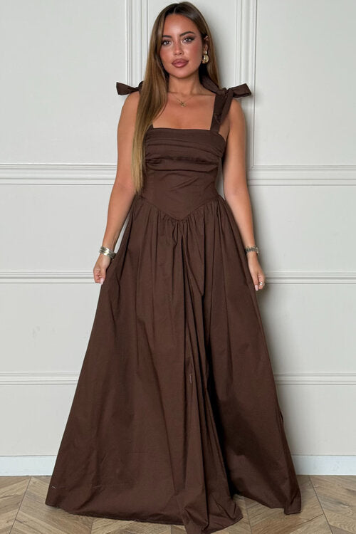 Robe Maxi Bretelles Noeud Femme