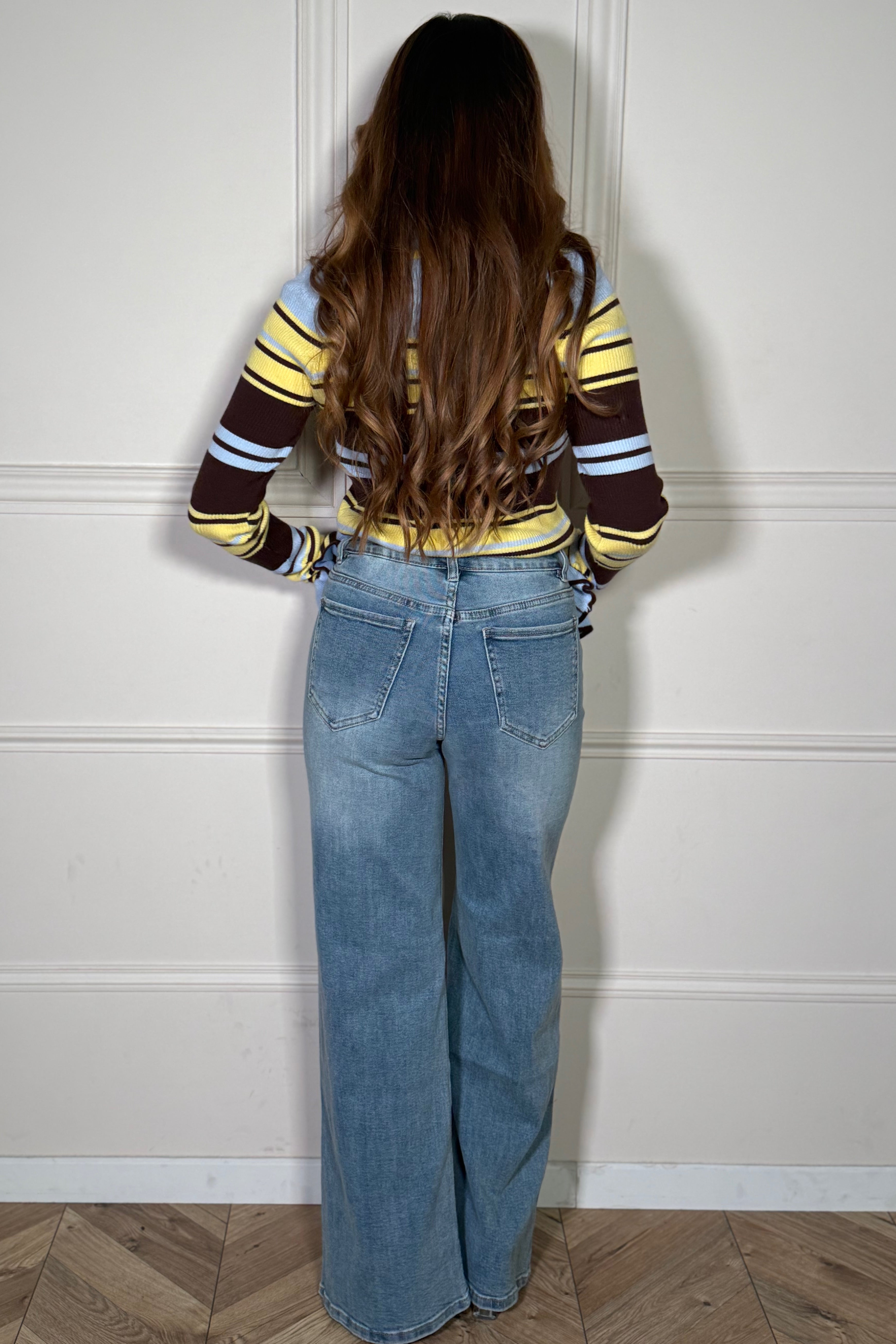 Jeans Large Coupe Droite Taille Haute - Jean Femme Ample