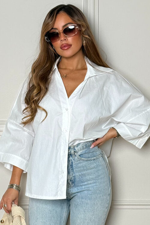 Chemise oversize manches longues femme fluide style décontracté chic BLOOSHOP
