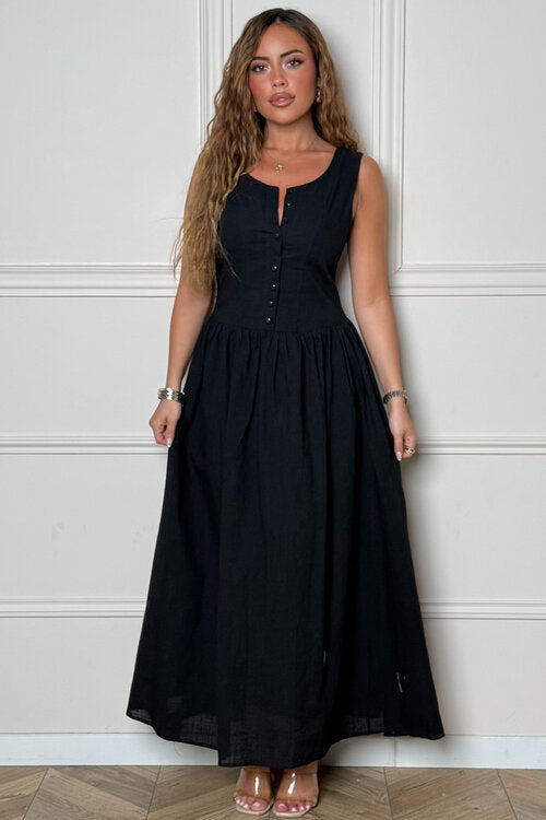 Robe Longue Haut Boutonné