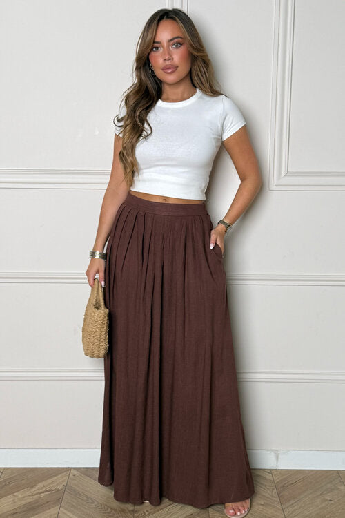 Jupe Longue en Lin + Poches Femme