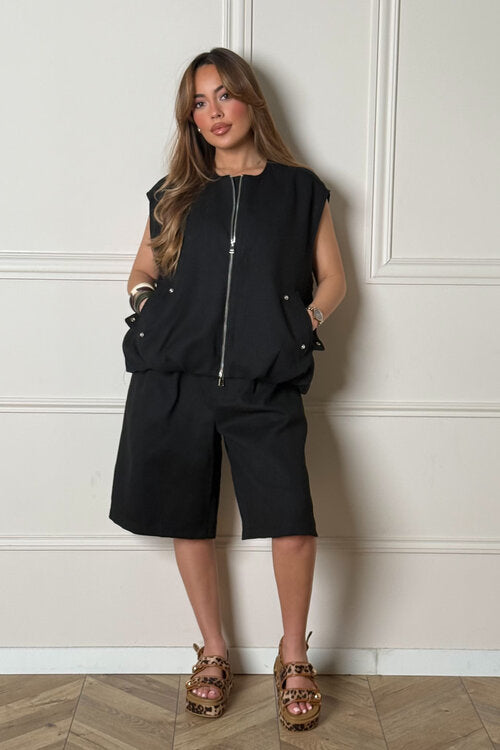 Bermuda coordonné ensemble femme confortable - Blooshop
