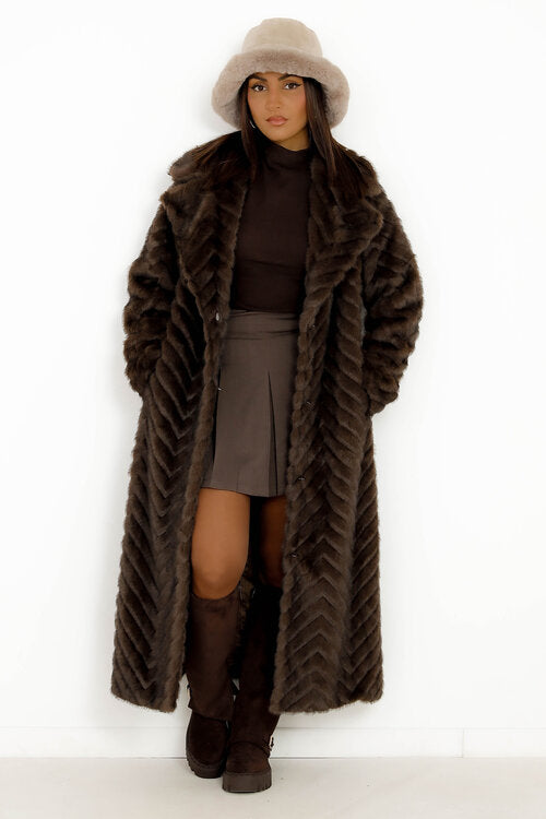 Manteau Fur Vegan + Ceinture Femme