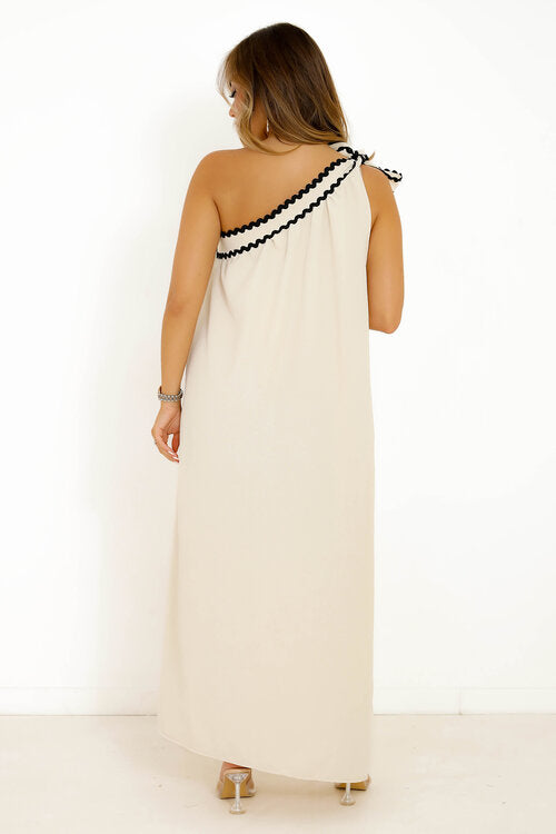 Robe Une Bretelle à Galon Femme