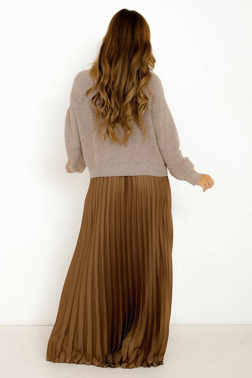 Robe Bimatière Bas Plissée Femme