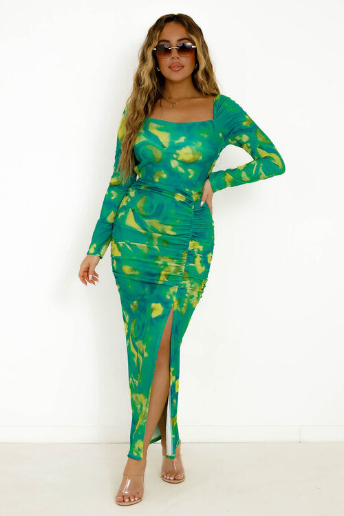 Robe Manches Longues Imprimée