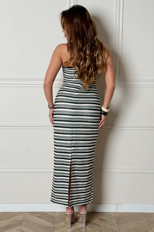 Robe Bustier Ajouré Striée