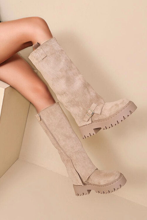 Bottes Suédine Guêtre + Boucle Femme