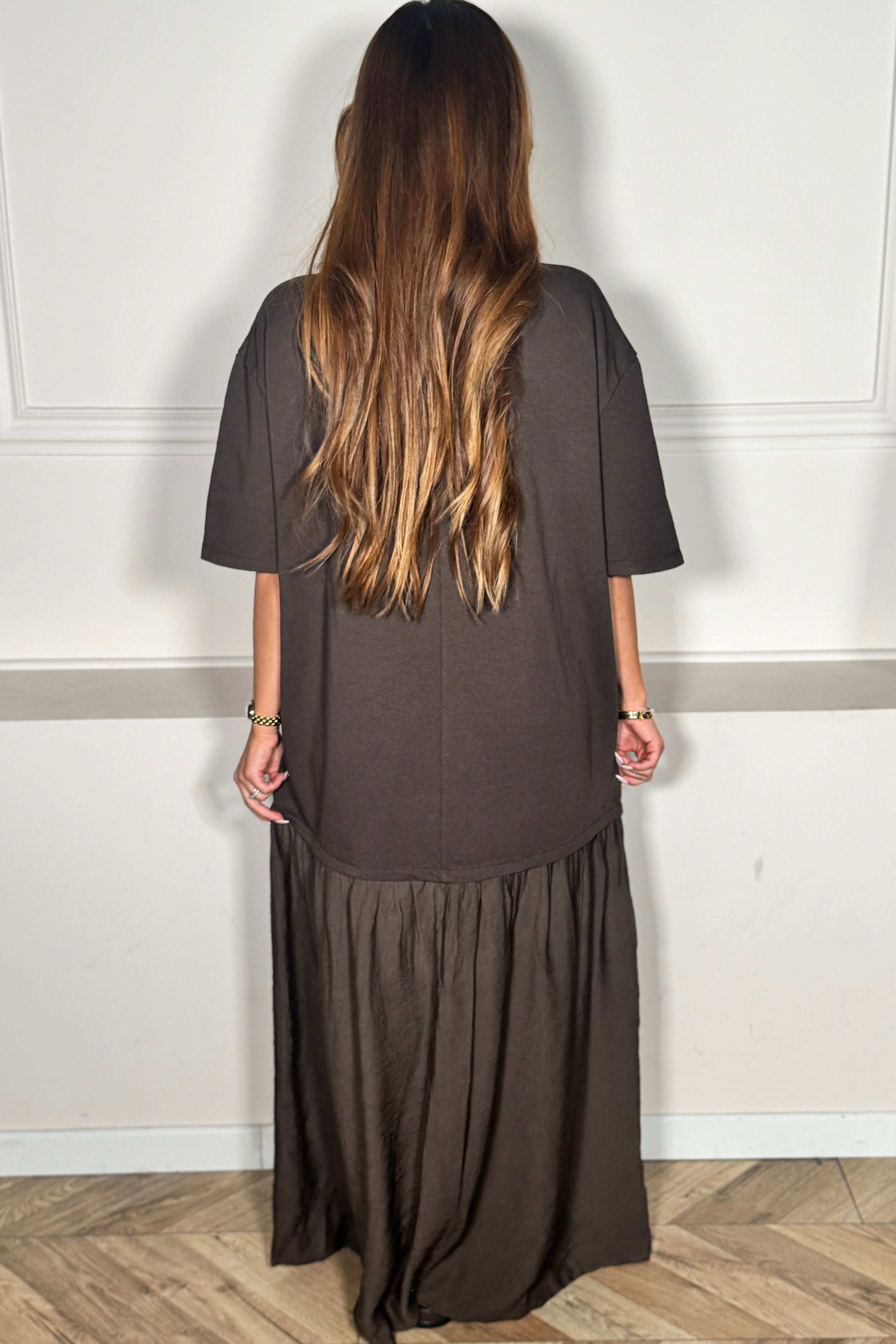 Robe Tee-Shirt Bi-Matière Femme - Style Casual Chic