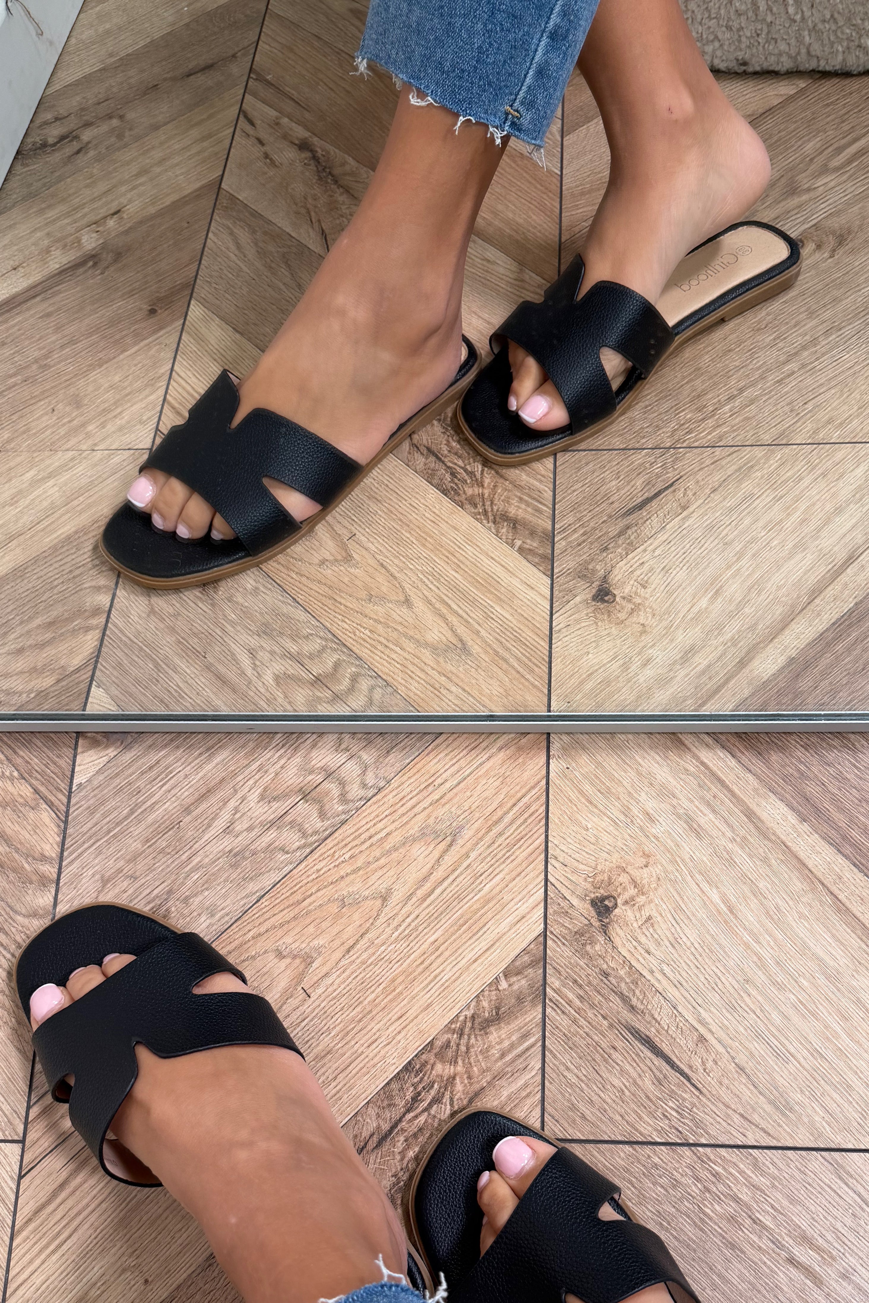 Sandales Plates en Simili Femme