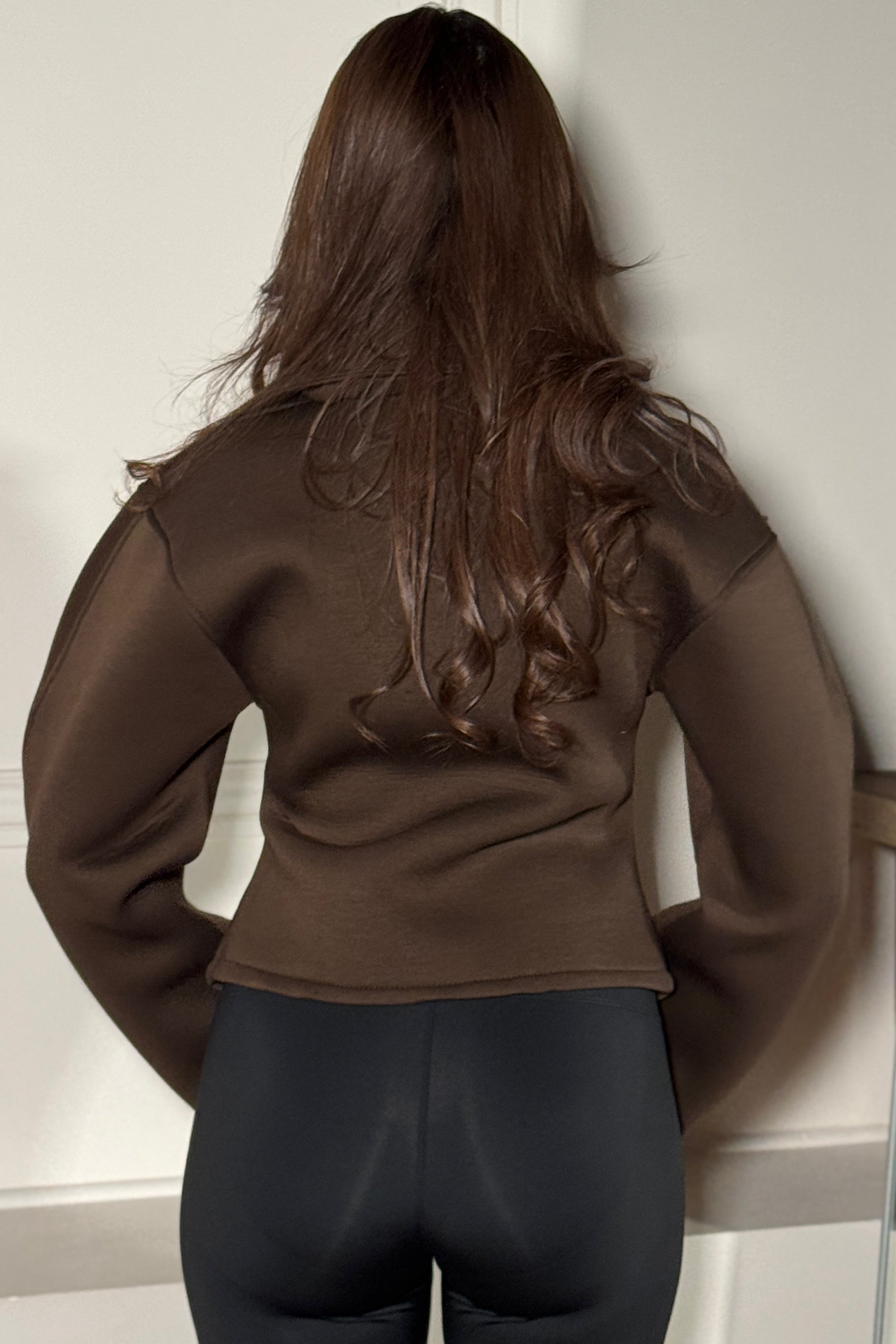 Gilet Néoprène Cintré Manches Barrel - Élégance Structurée Femme