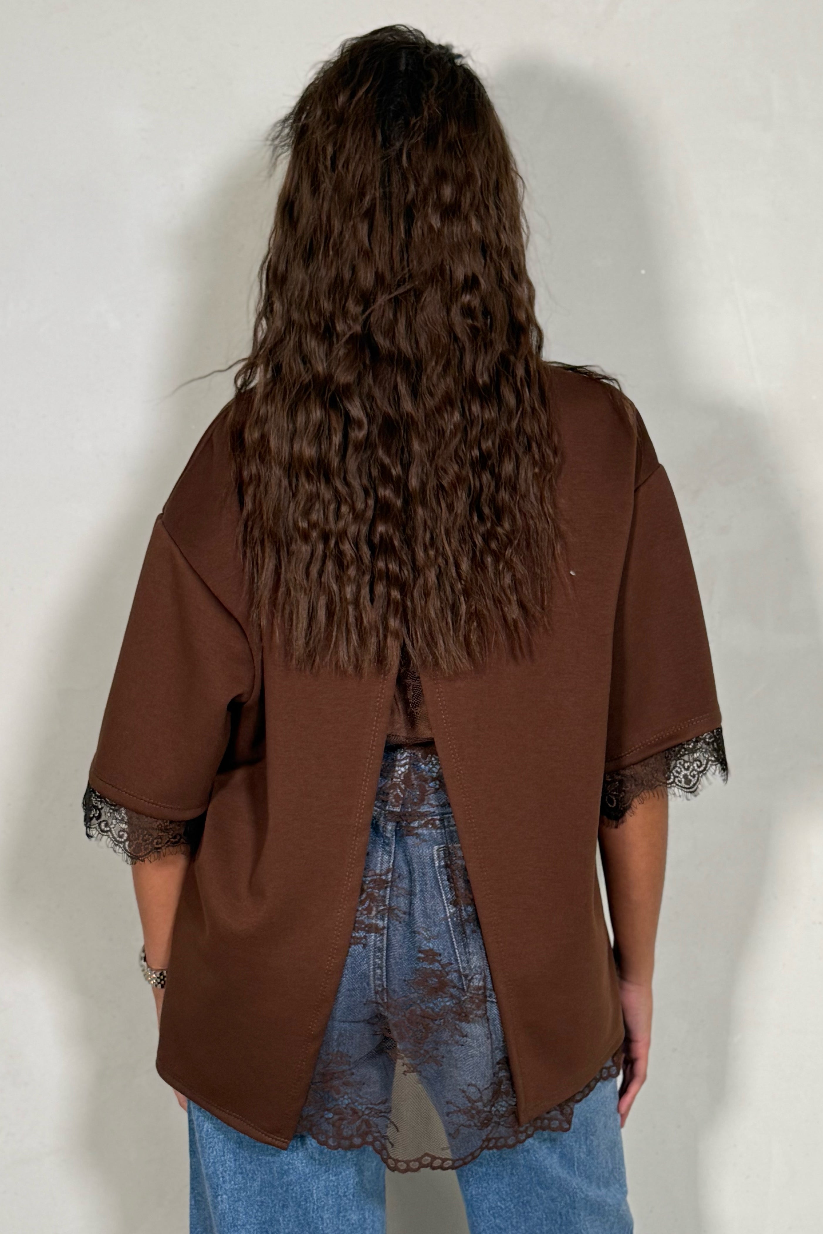 Tee-shirt dos dentelle femme