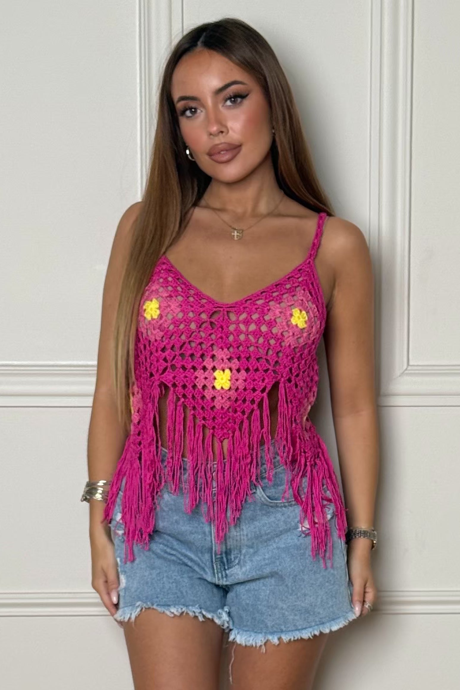 Top Crochets à Franges Femme