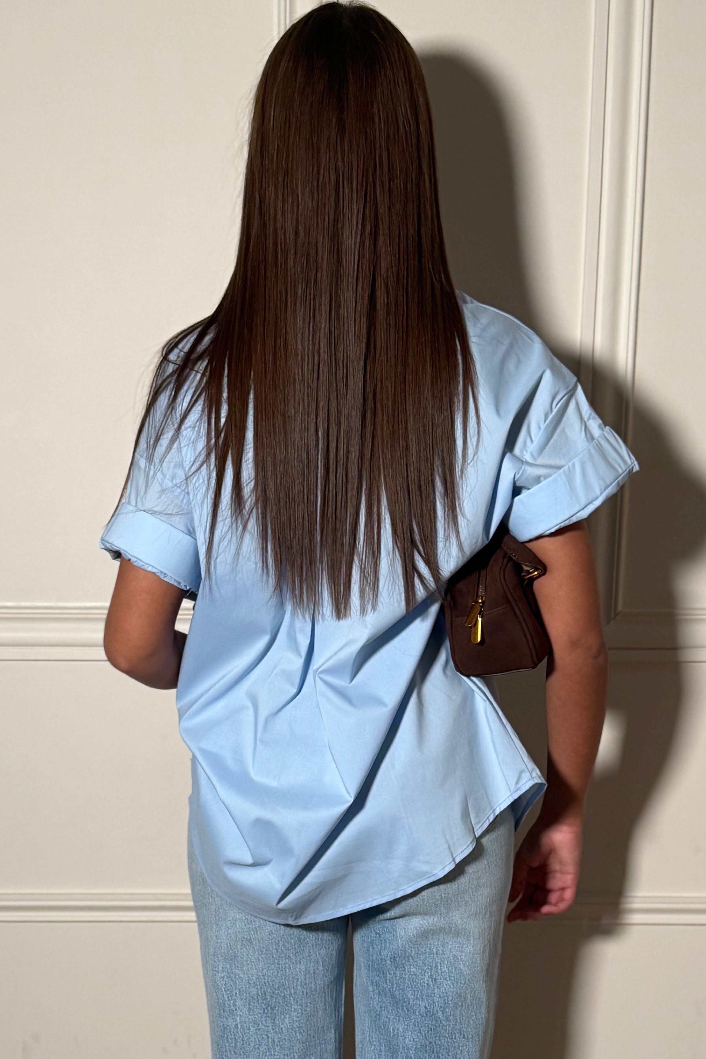 Chemise Manches Courtes Retroussées Femme