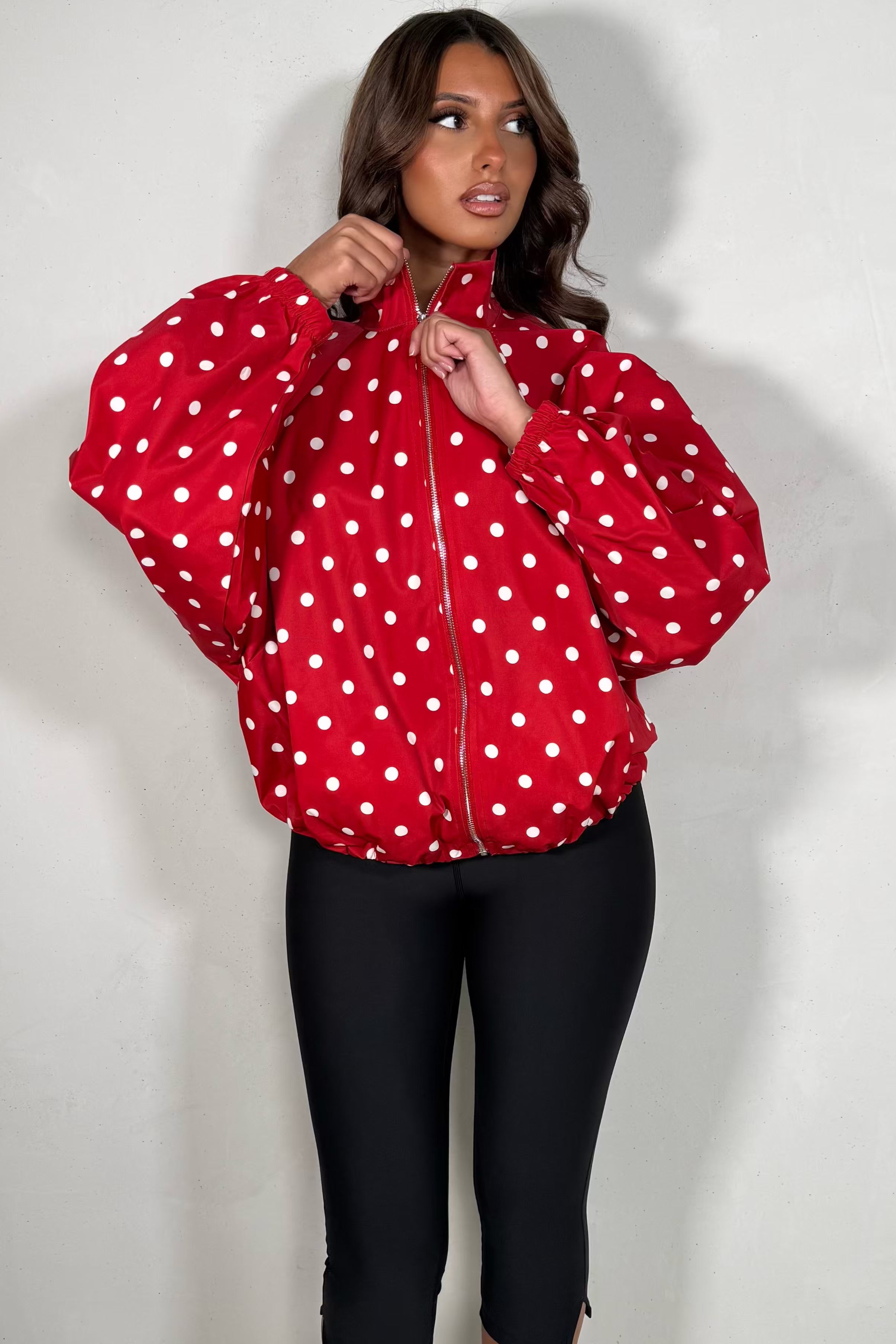 Veste Oversize à Pois Femme – Coupe Chauve-Souris