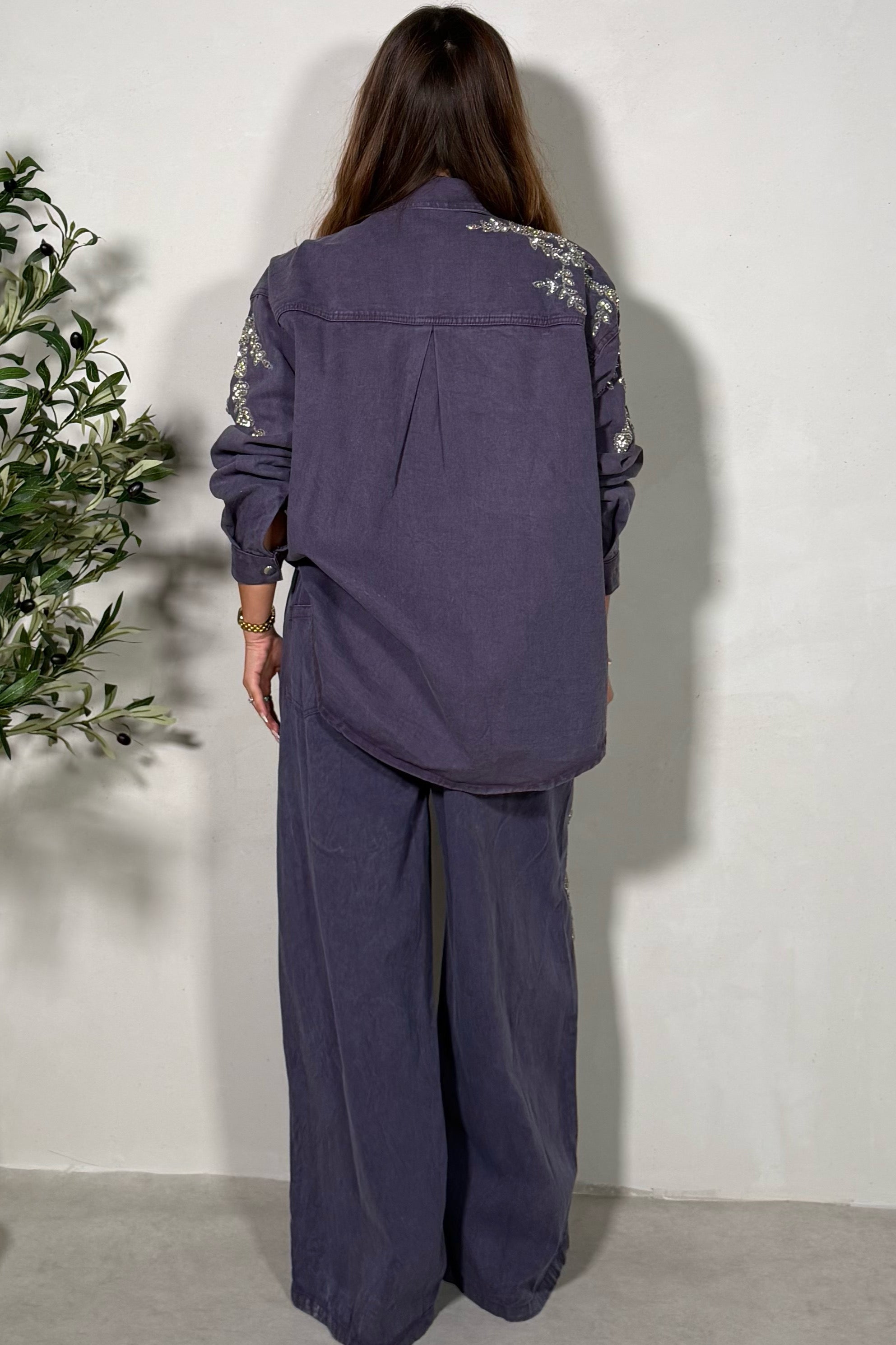 Ensemble Denim Strass Veste + Jean Femme – Rock & Glamour