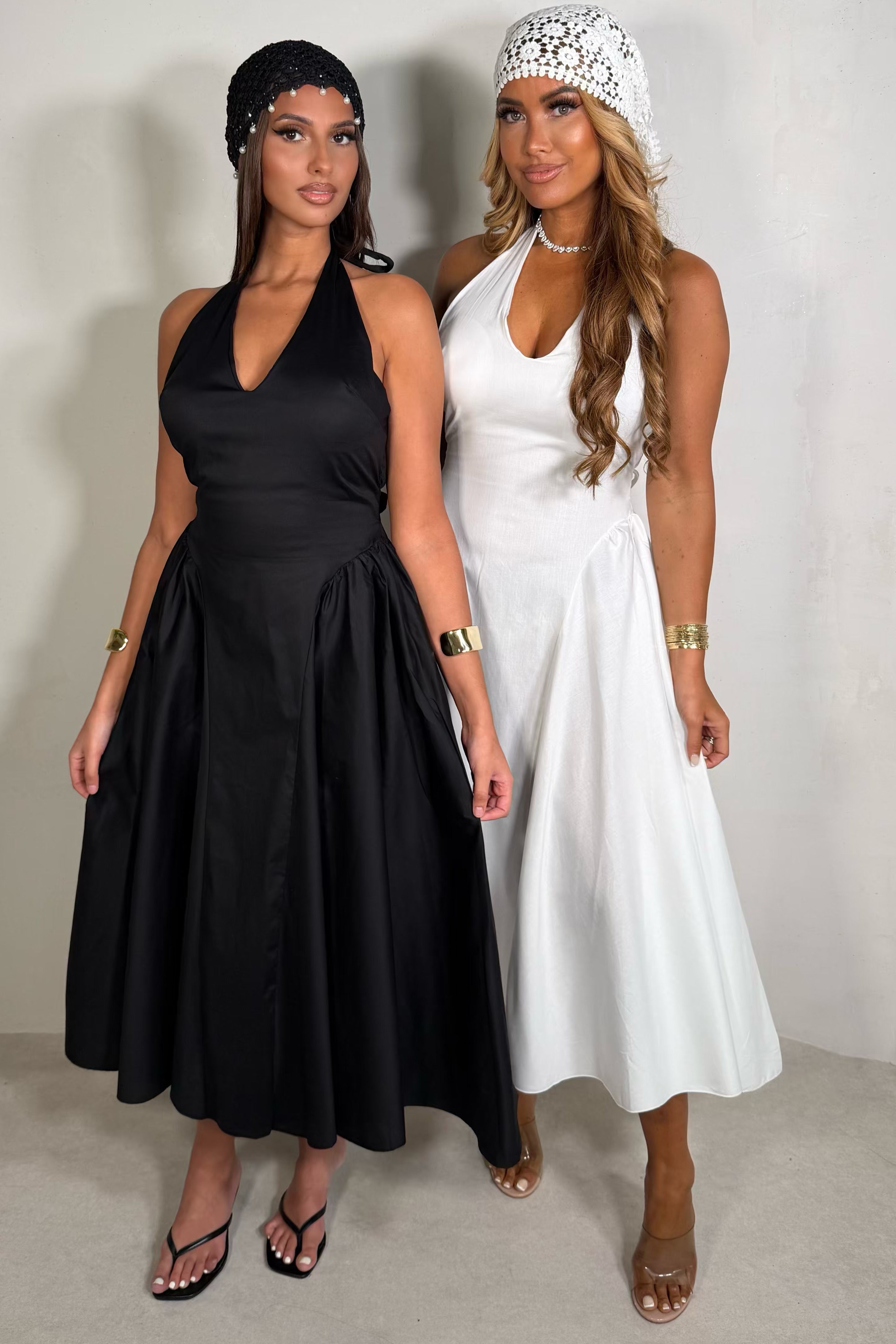 Robe Longue Dos Nu Col Halter — Coupe Fluide & Sensuelle