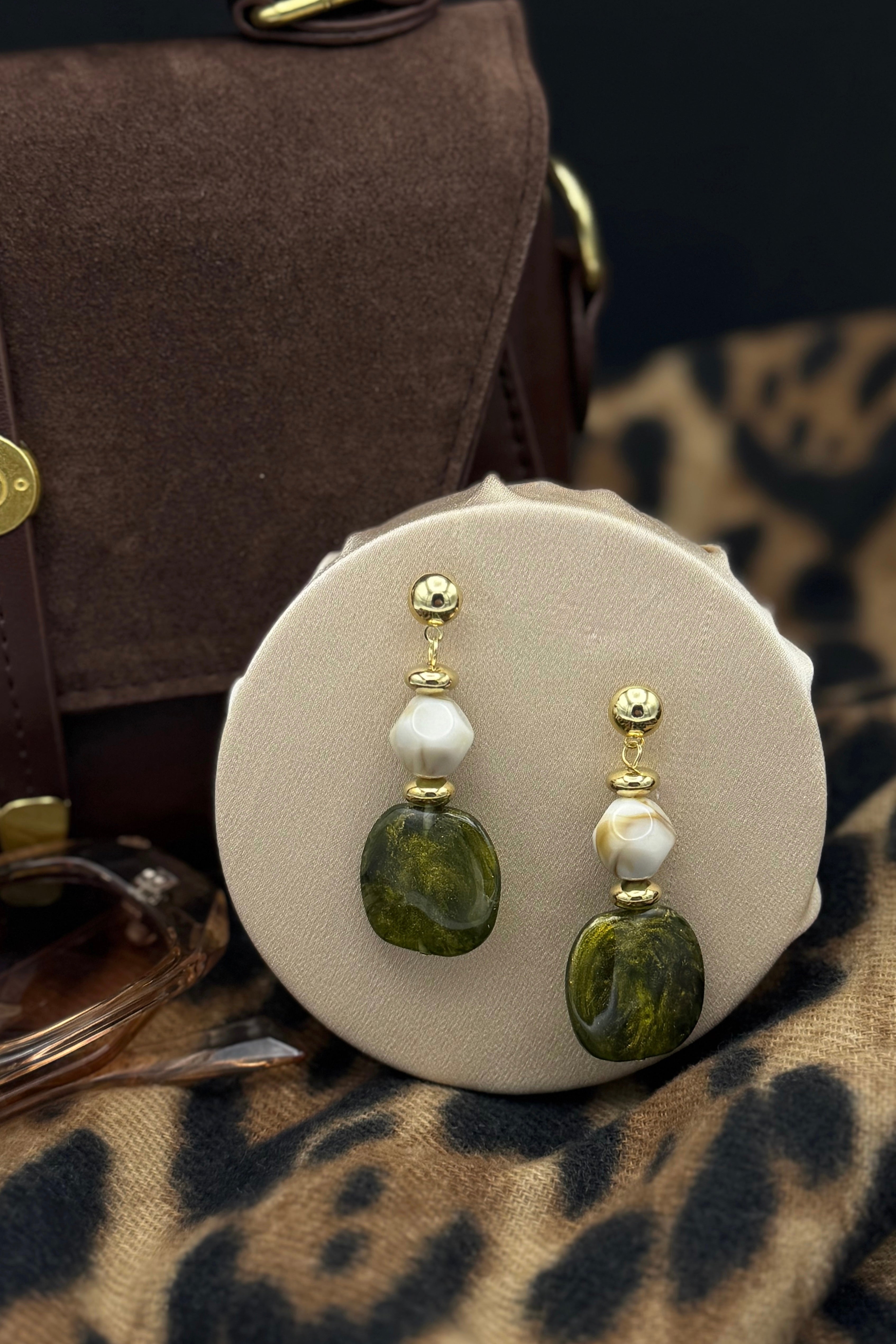 Boucles d'Oreilles Nacrées Rétro Femme