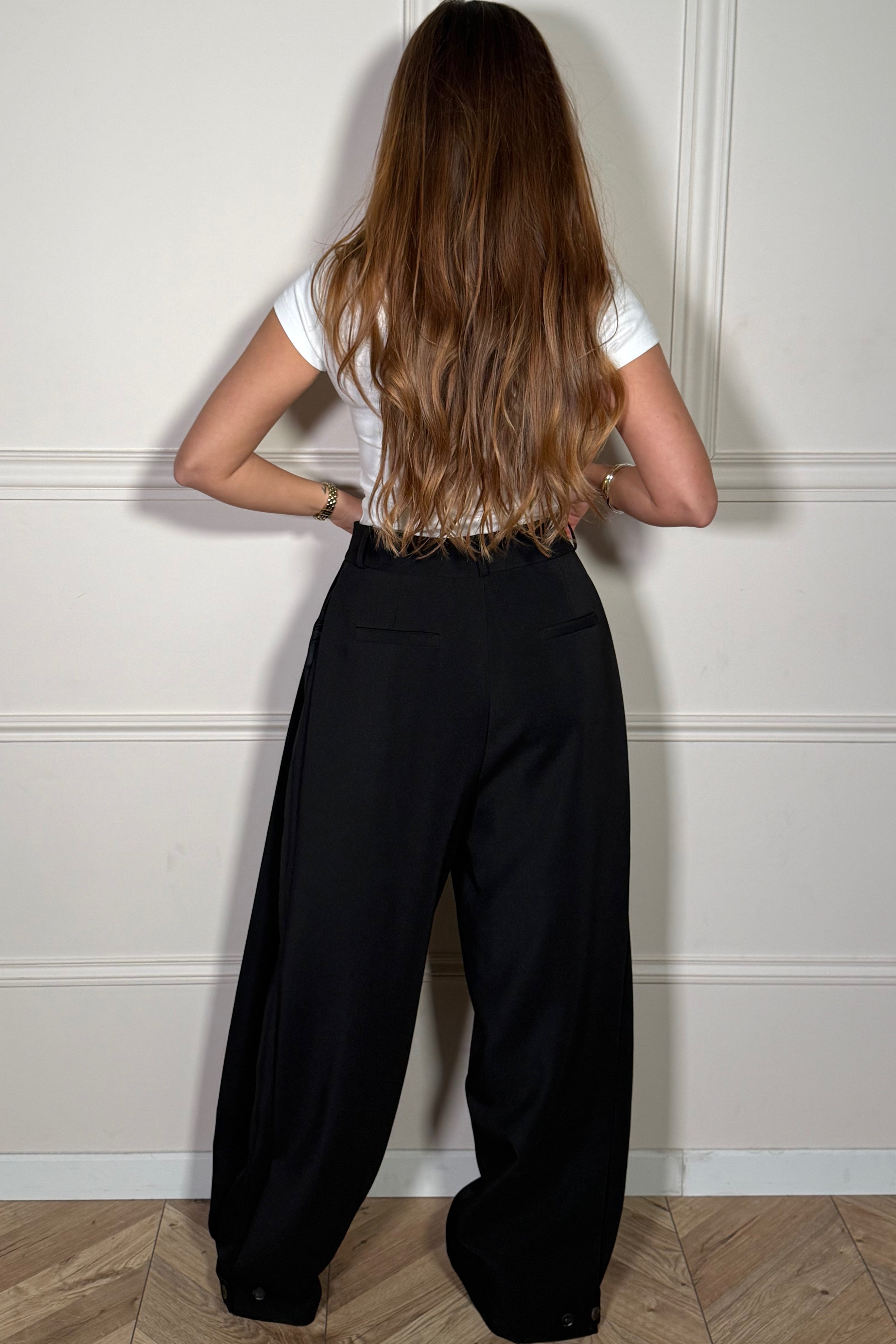 Pantalon Pinces Plissé Taille Haute Femme - Élégance Fluide