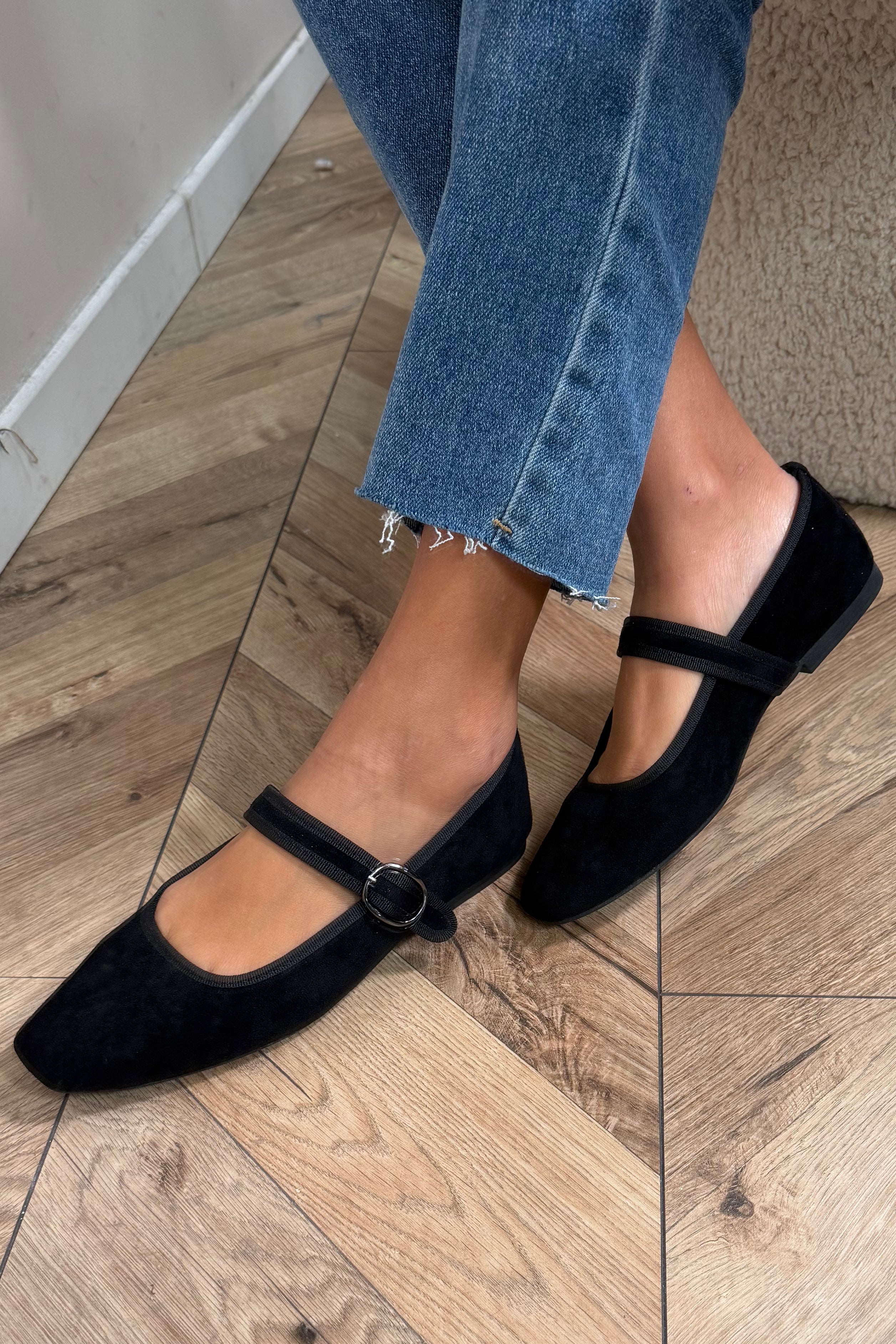 Ballerines Velours à Bride Femme