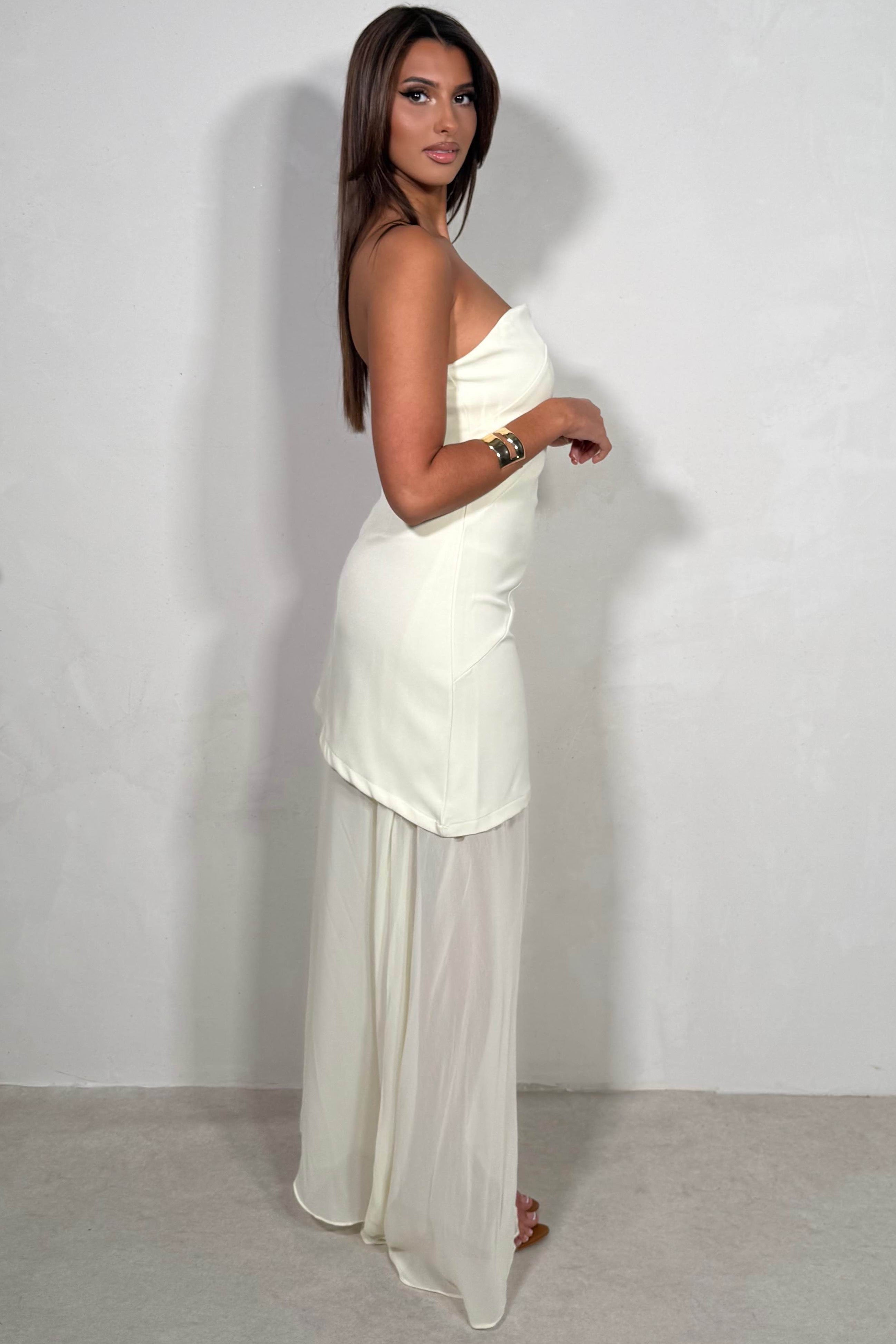 Robe Bustier Voile Fluide Femme