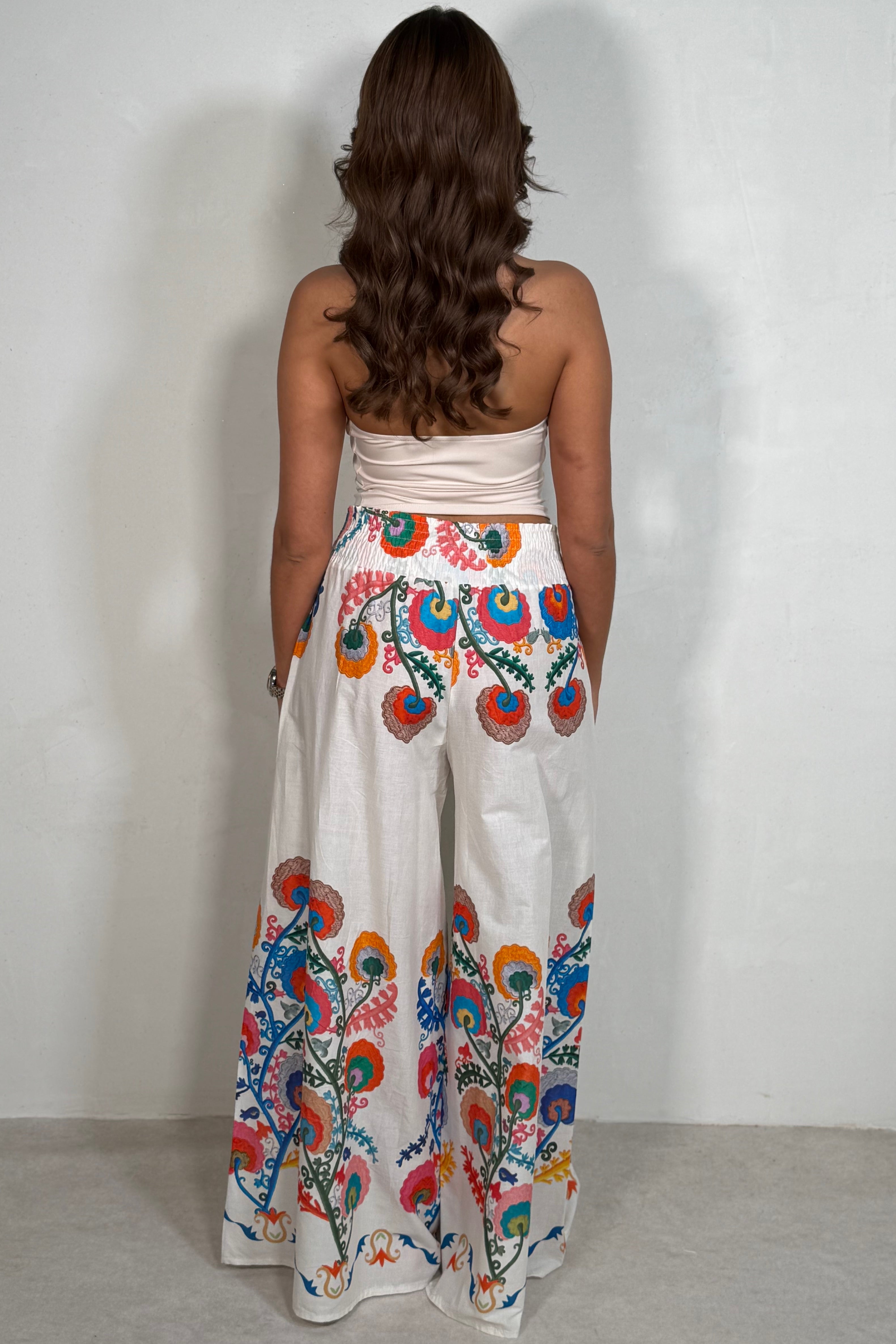 Pantalon Fluide Bohème Imprimé Floral - Coton 100% | Taille Élastique