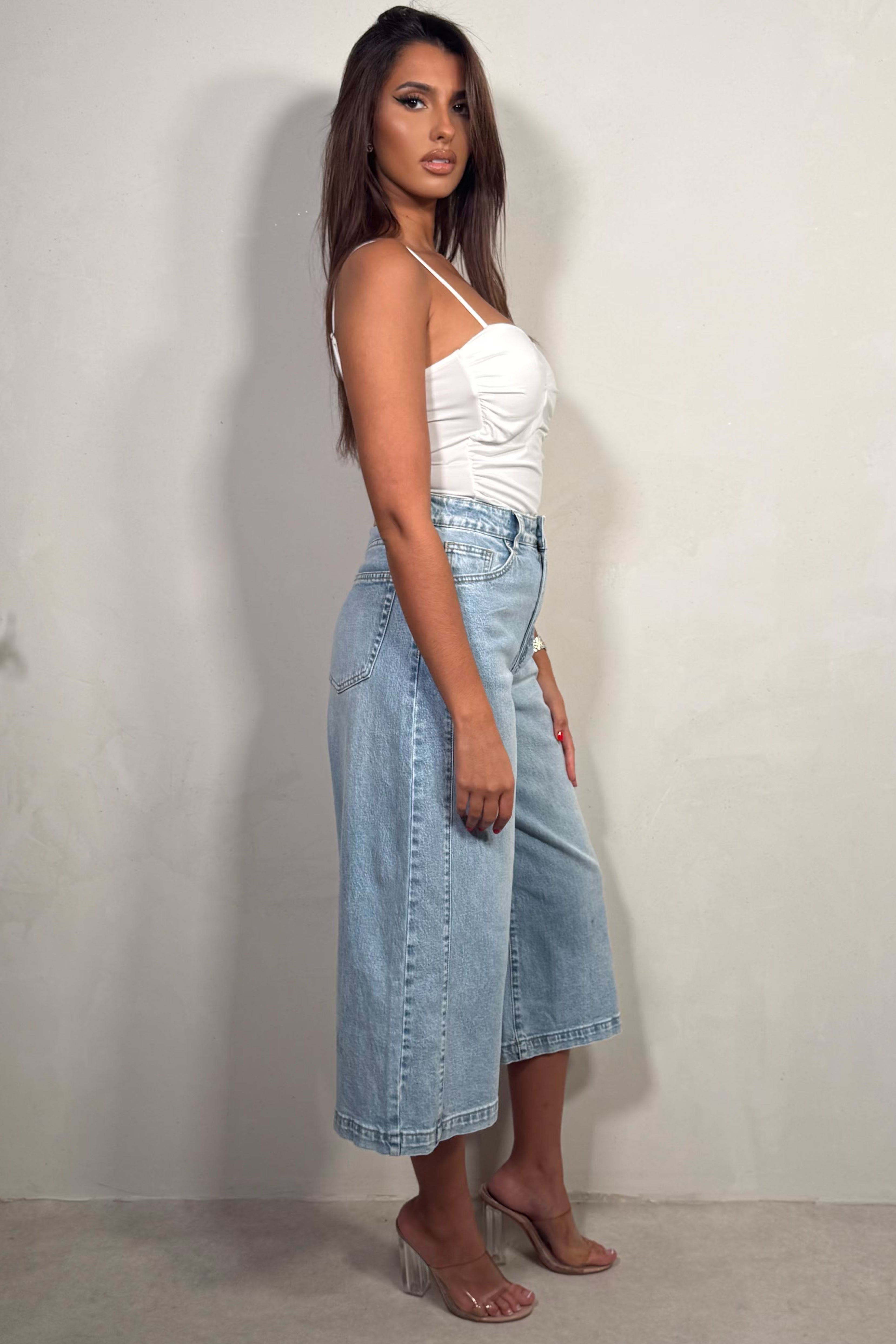 Bermuda Jean Large Style Culotte Femme