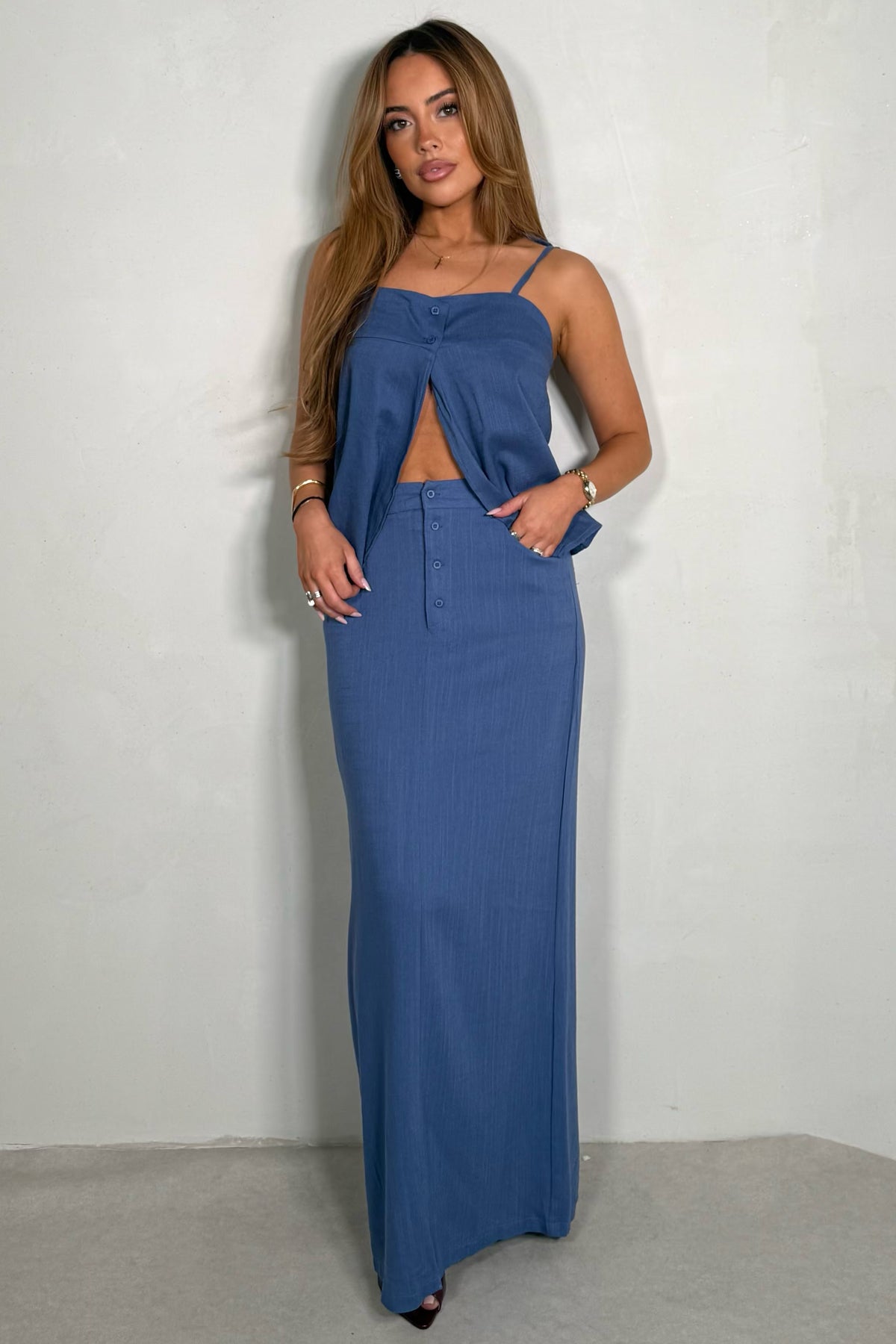 Jupe Longue Femme Lin Naturel - Coupe Droite Élégante - Multi Coloris
