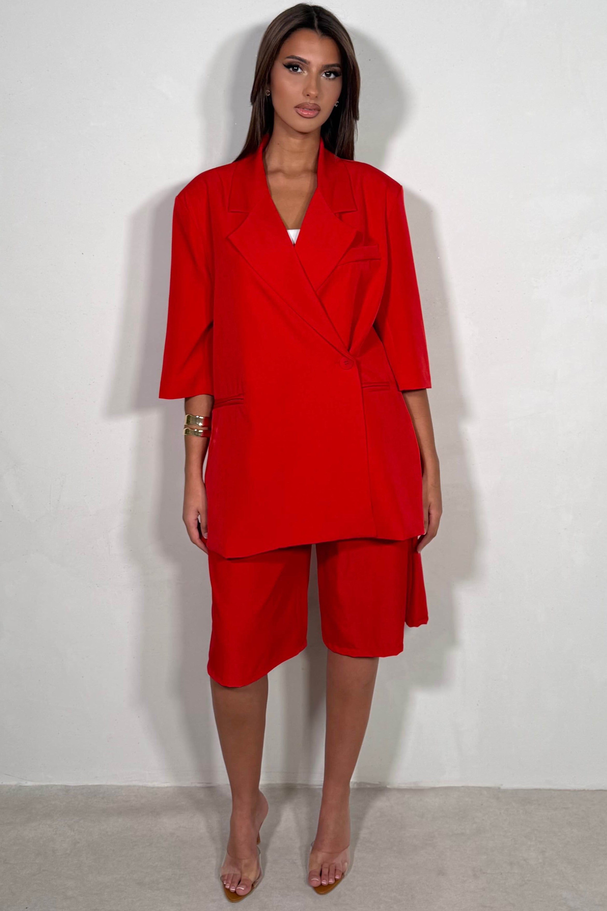 Ensemble Tailleur Bermuda & Blazer Croisé Manches Courtes