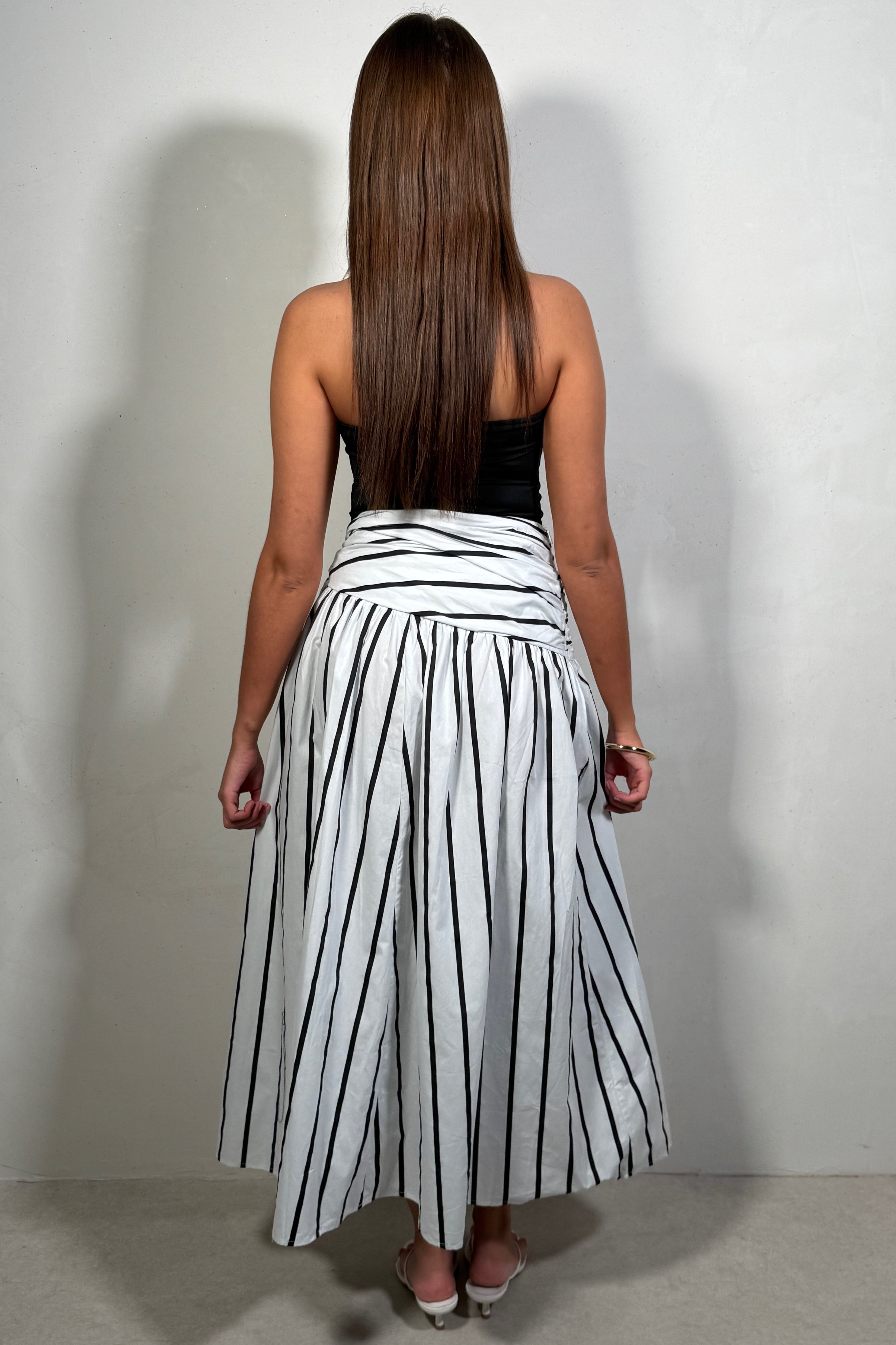 Jupe Femme Rayée à Ceinture — 100% Coton