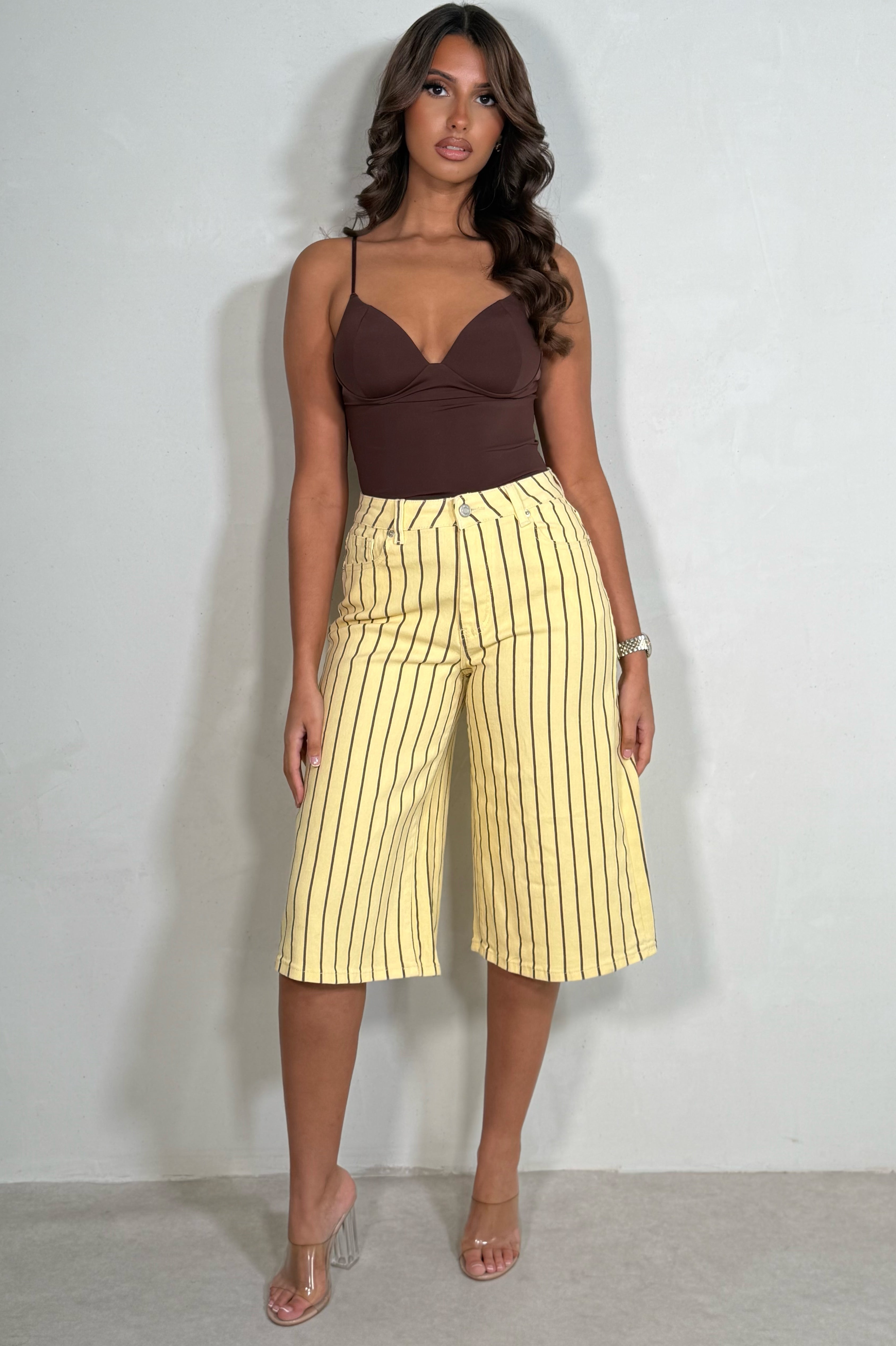 Bermuda Rayé Femme Coupe Jupe-Culotte