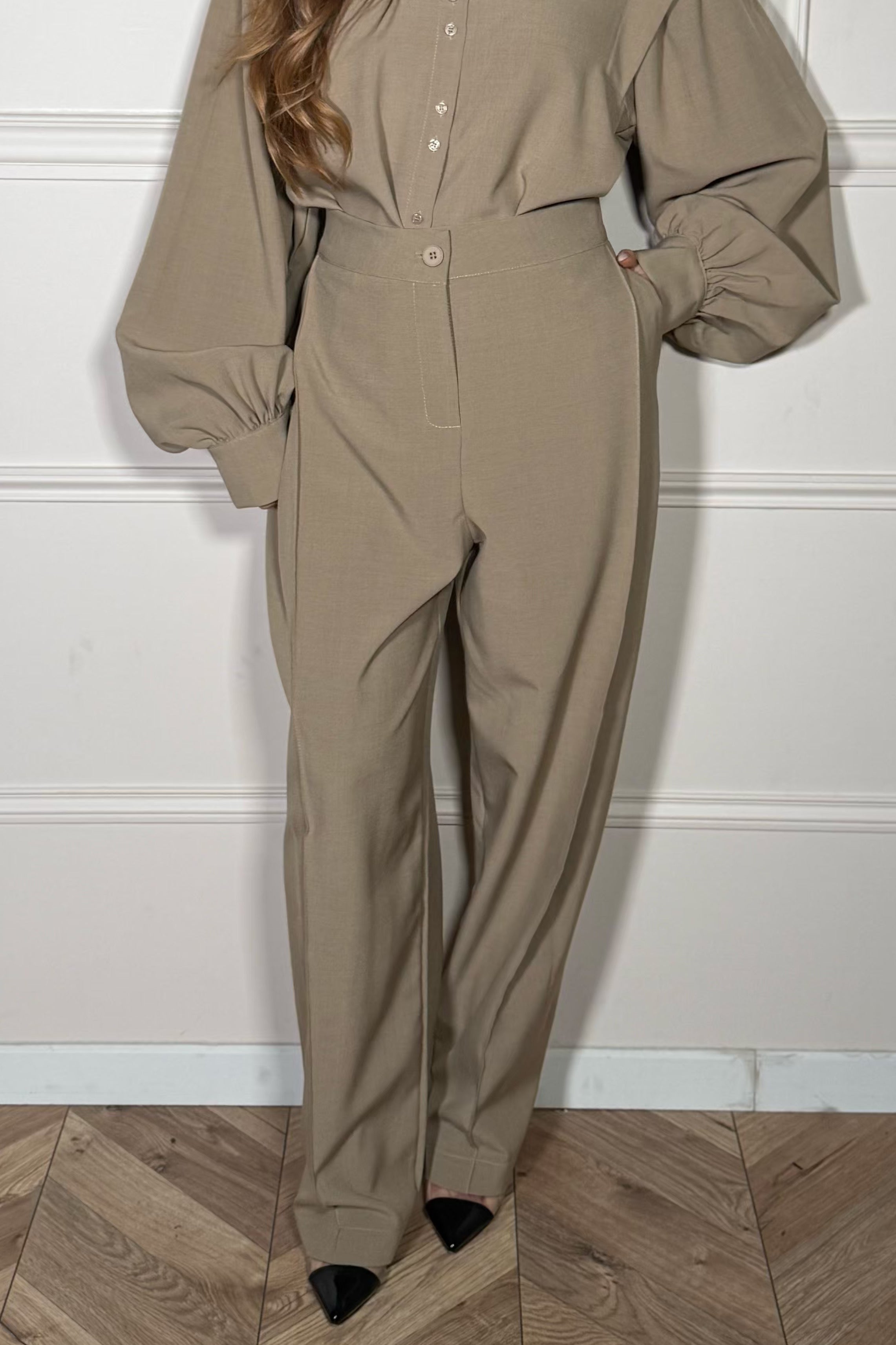 Pantalon Pinces Bas Modulable Femme - Élégance Ajustable