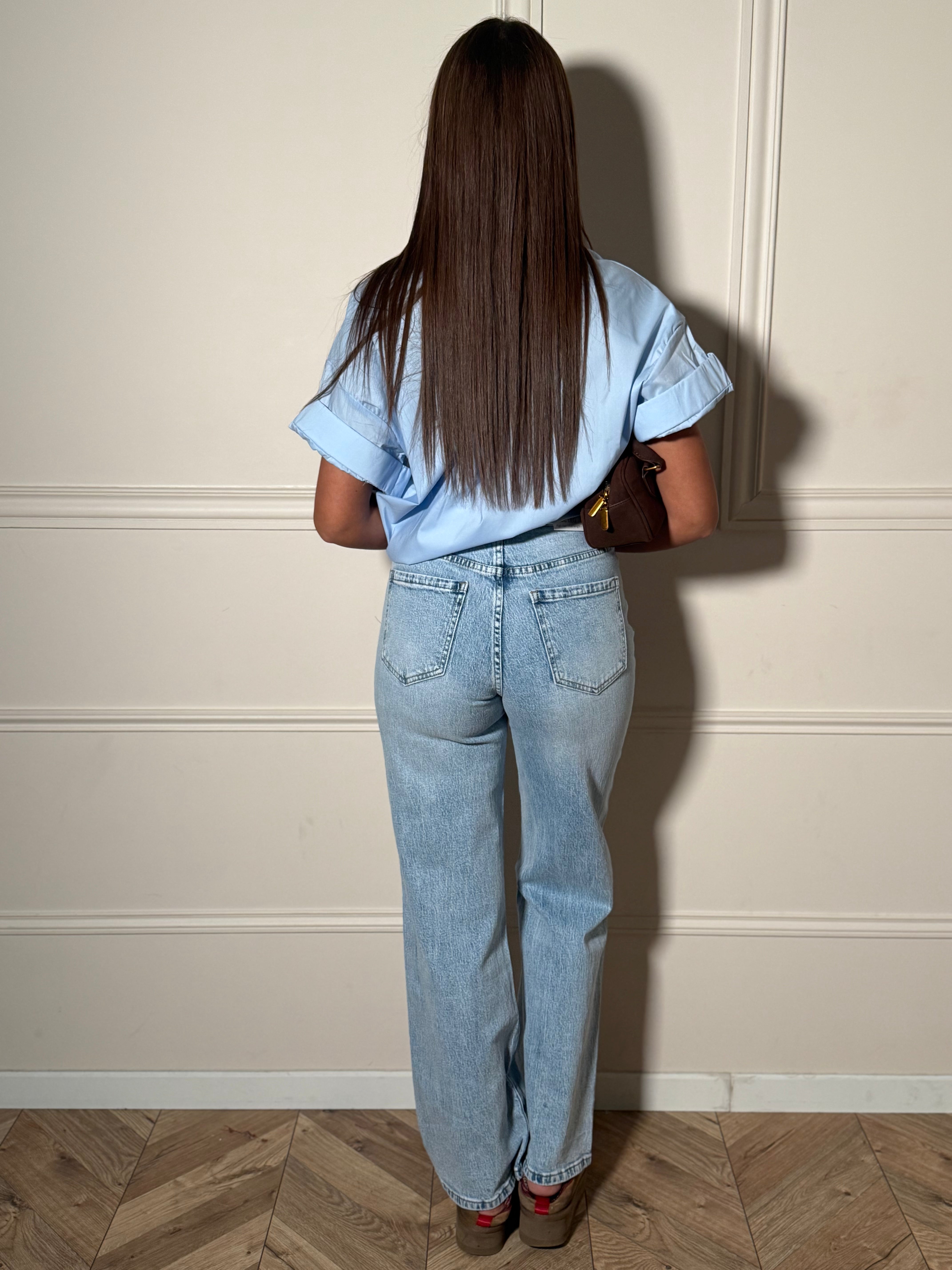 Jean Femme Délavé Effet Destroy aux Genoux Bleu - Look Rock & Tendance