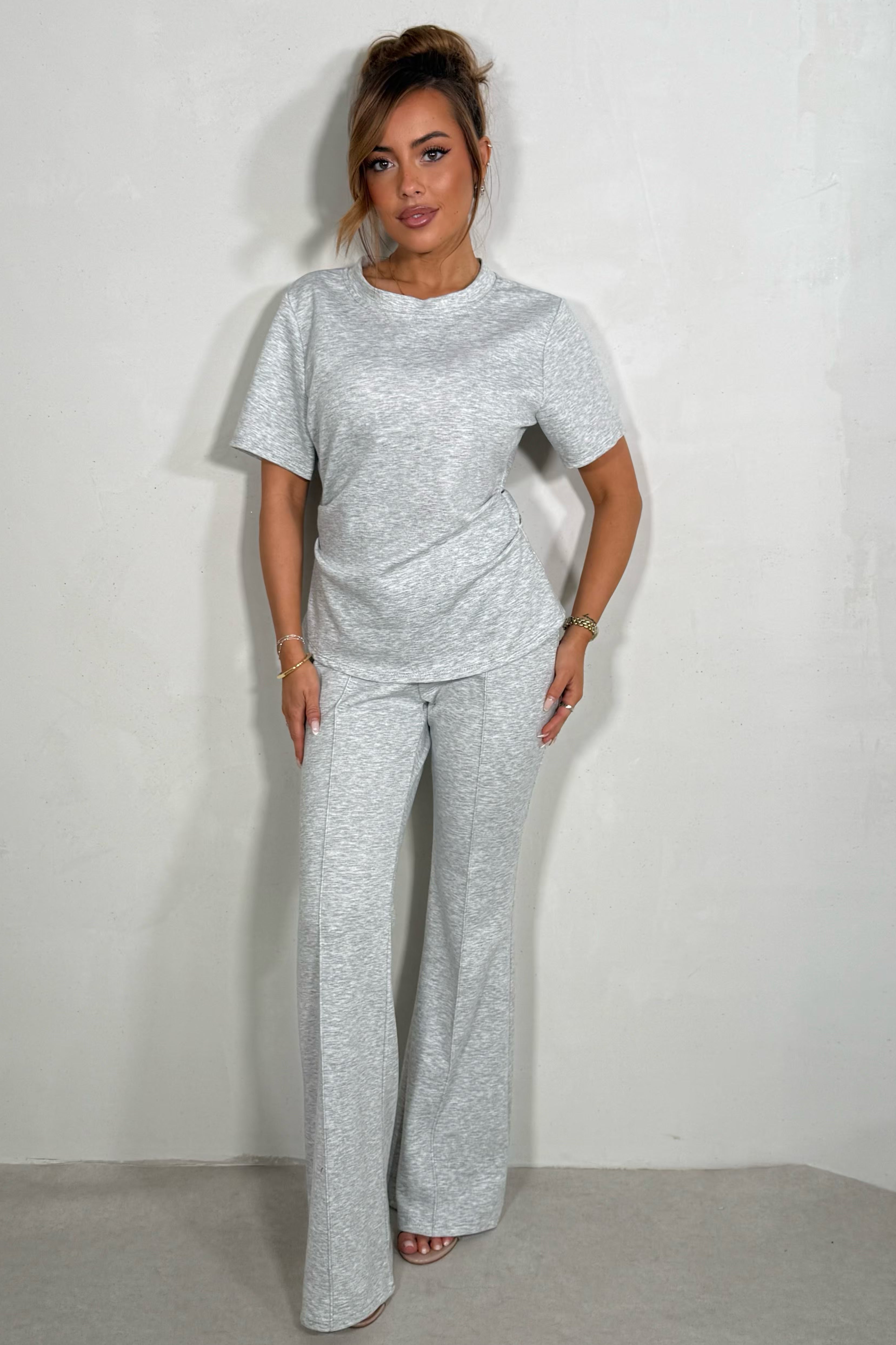 Ensemble top et pantalon évasé femme