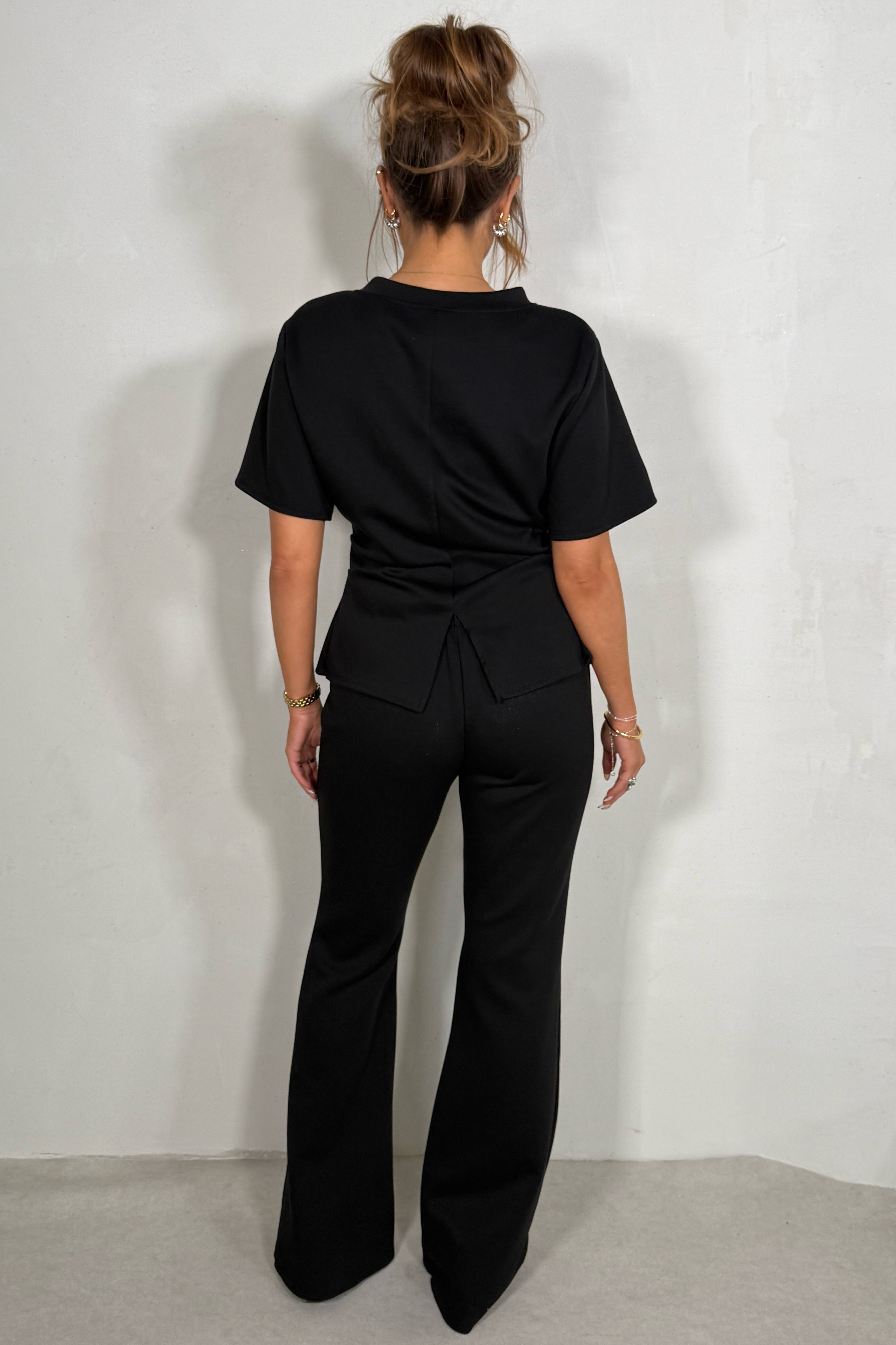 Ensemble top et pantalon évasé femme