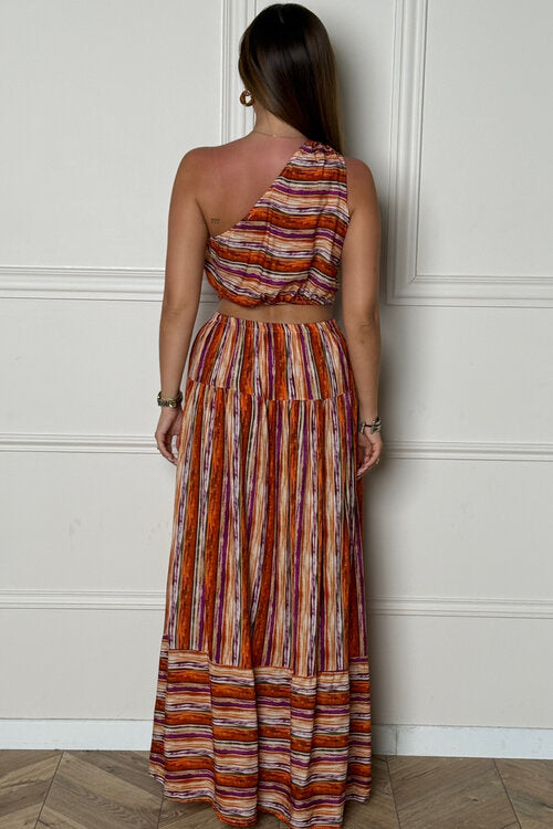 Robe Imprimée Asymétrique Femme