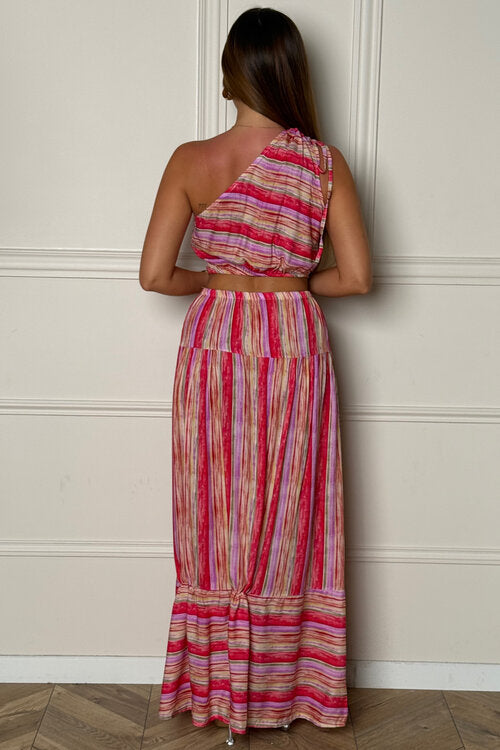 Robe Imprimée Asymétrique Femme