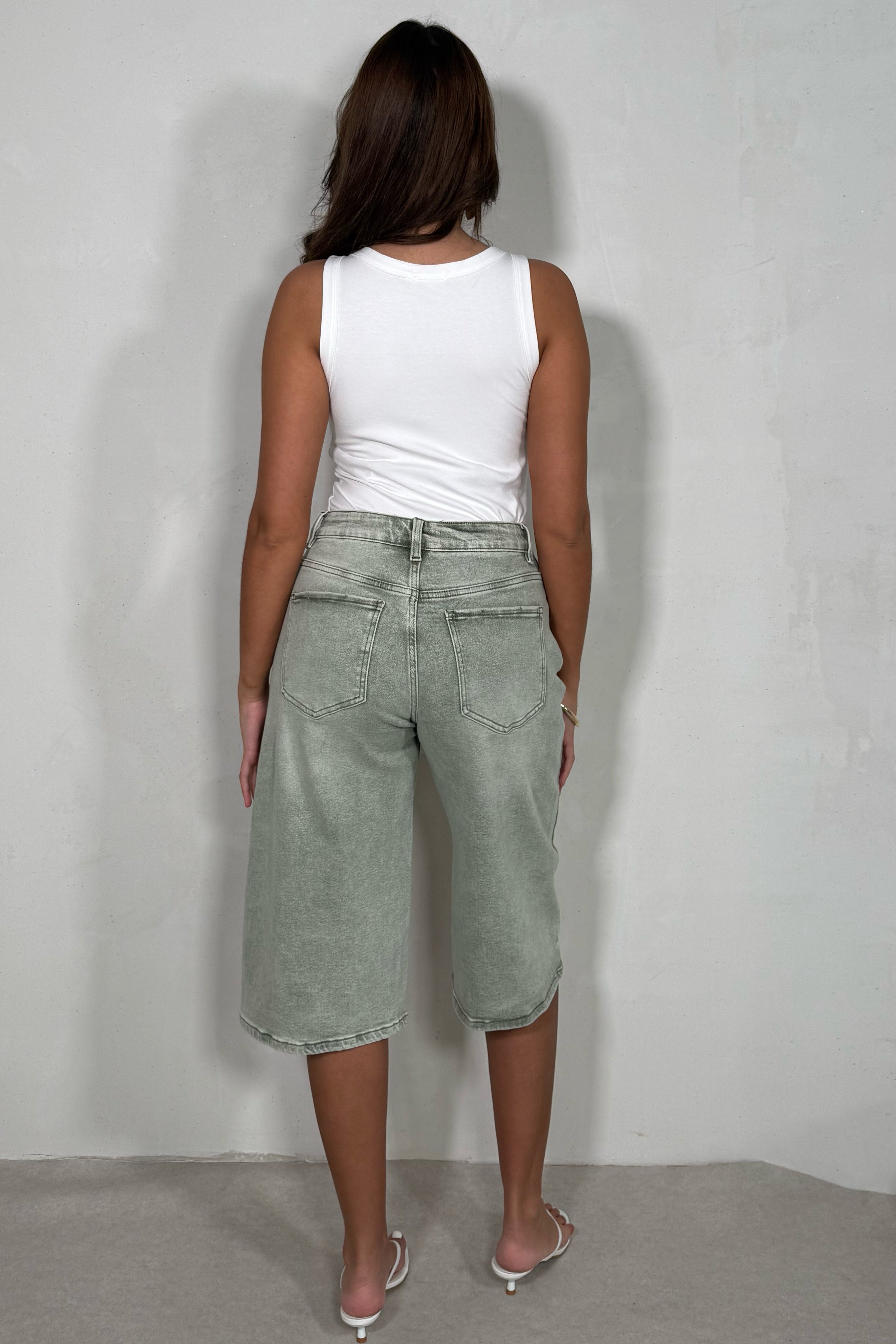 Bermuda denim délavé femme