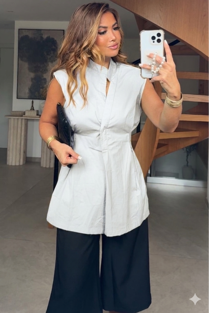 Chemise Sans Manches À Épaulettes Femme