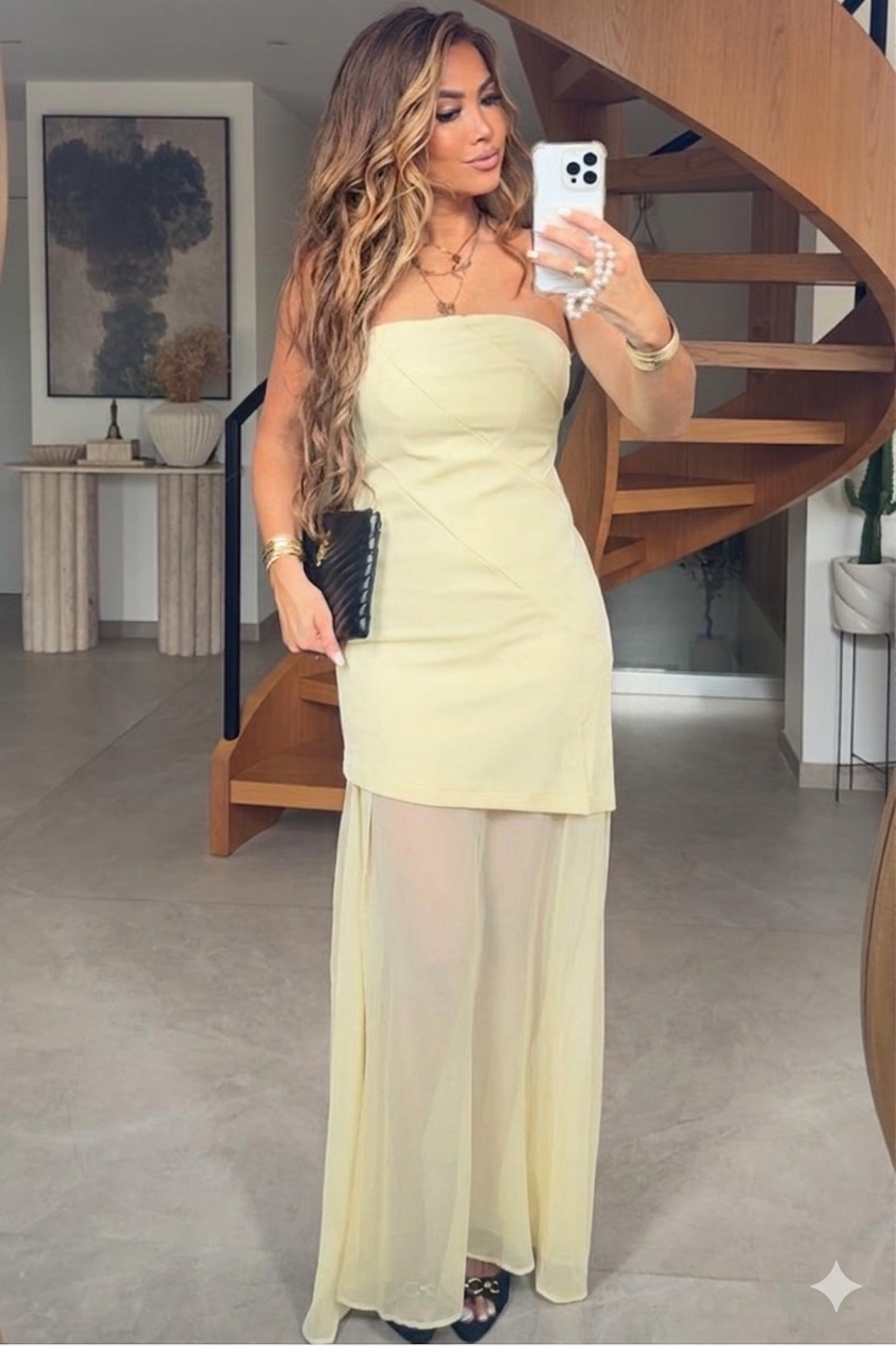 Robe Bustier Femme Voile Fluide