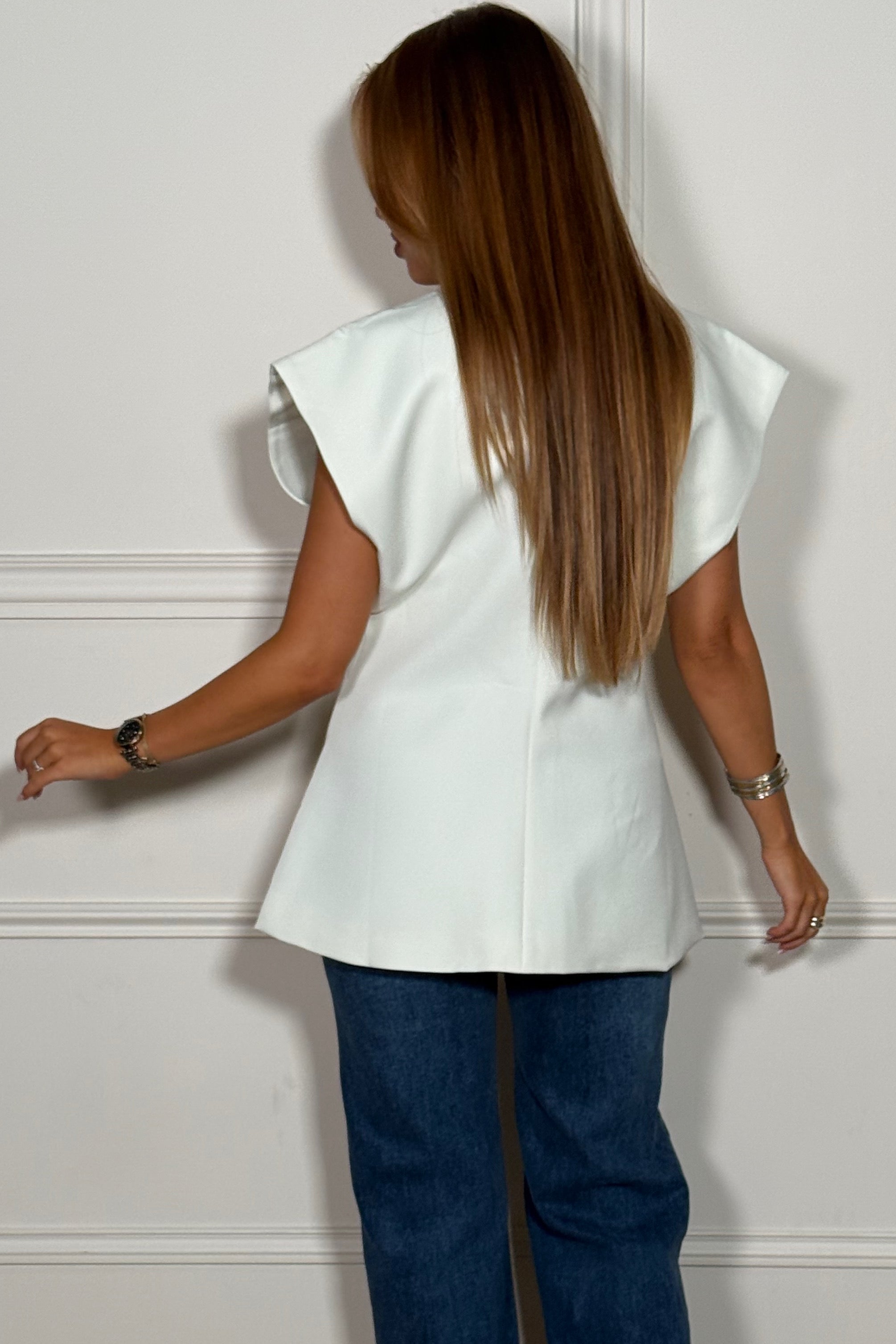 Veste sans manches cintrée femme BLOOSHOP - Détail matière et qualité premium