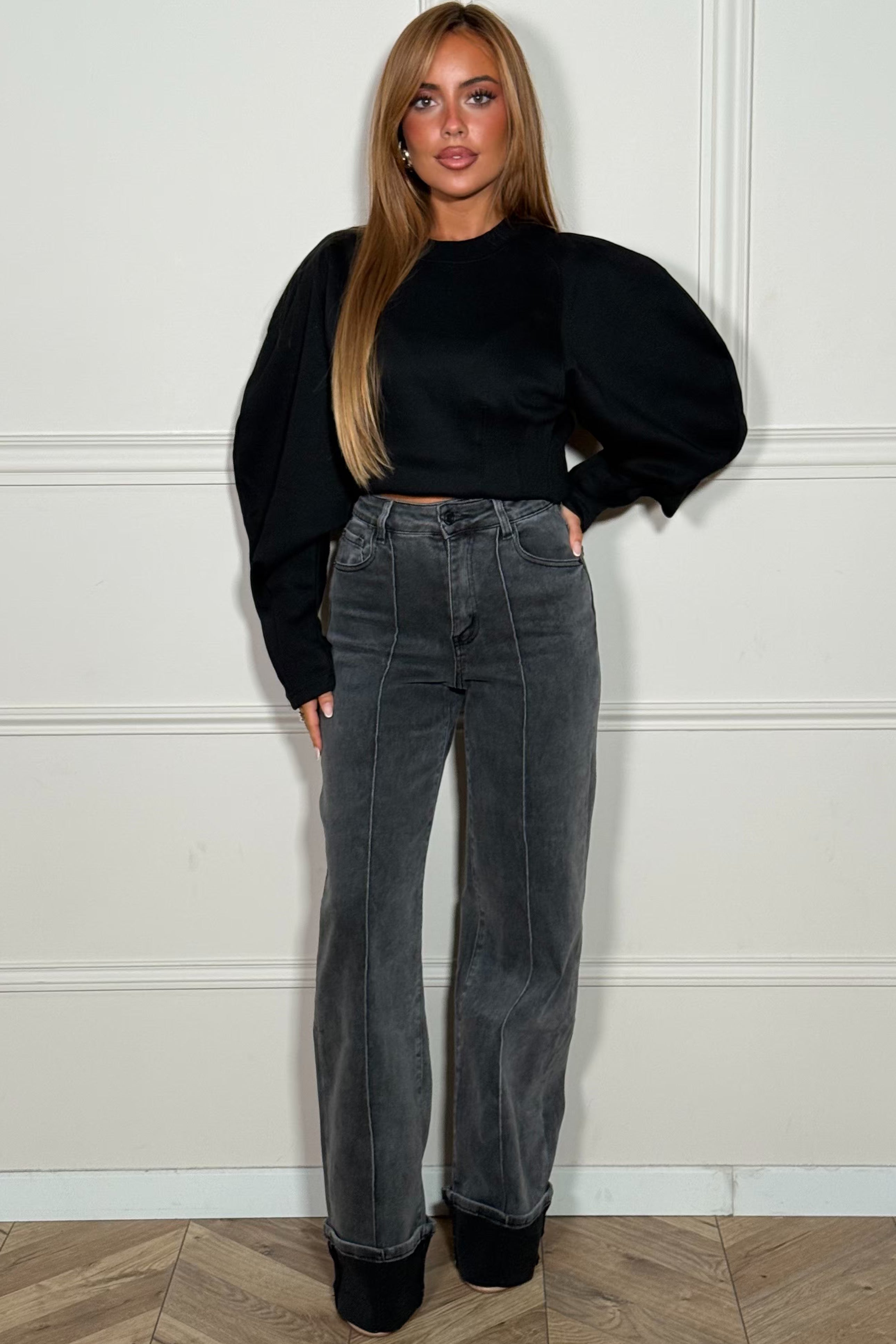 Jeans Surpiqûre + Revers Femme - Style Détaillé Moderne Premium - BLOOSHOP