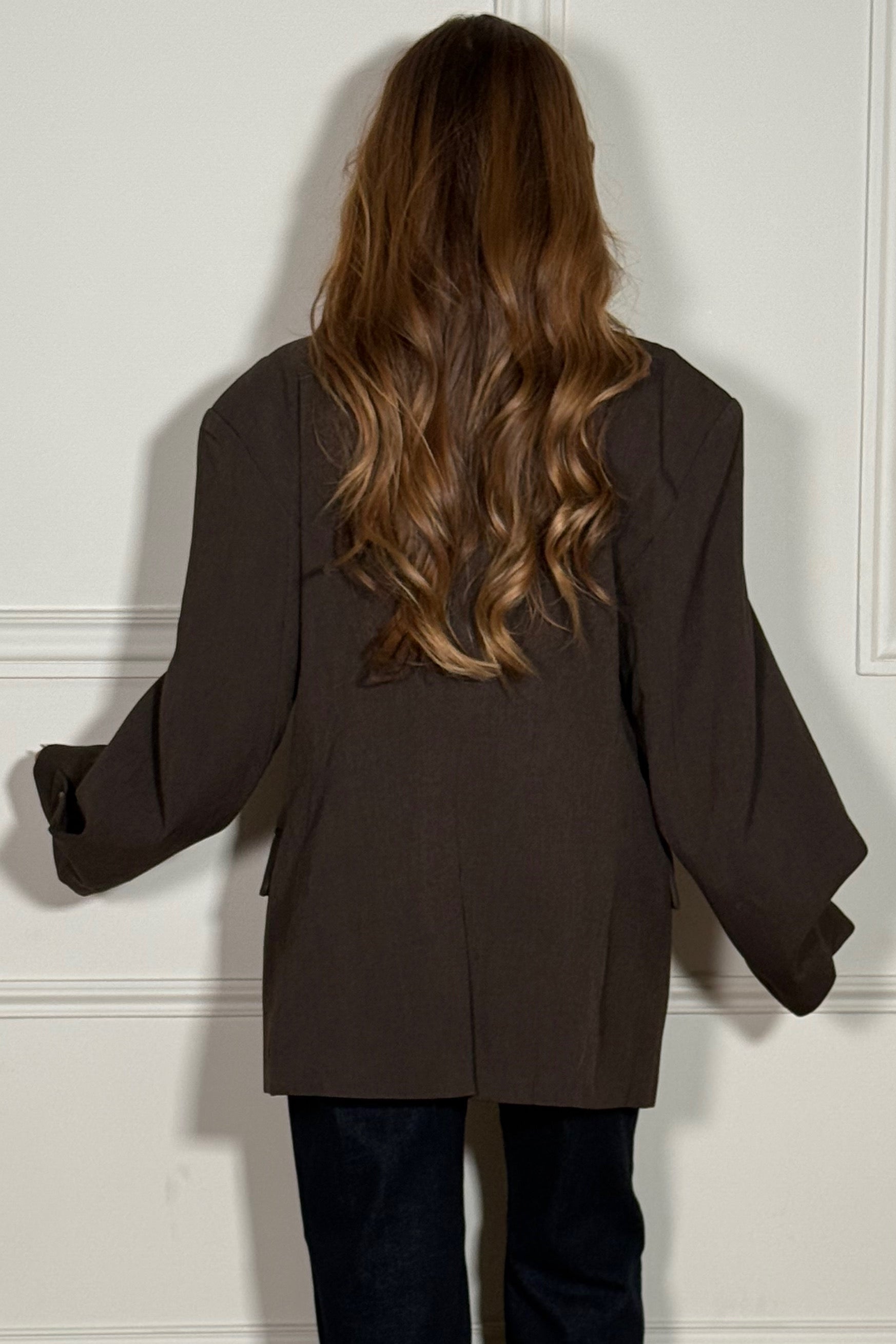Blazer Oversize Manches Ballon Boutonné Femme